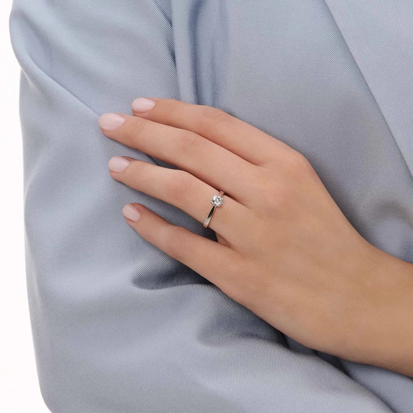 Solitärring 18k vitguld med 0,7 ct labbodlad diamant 3