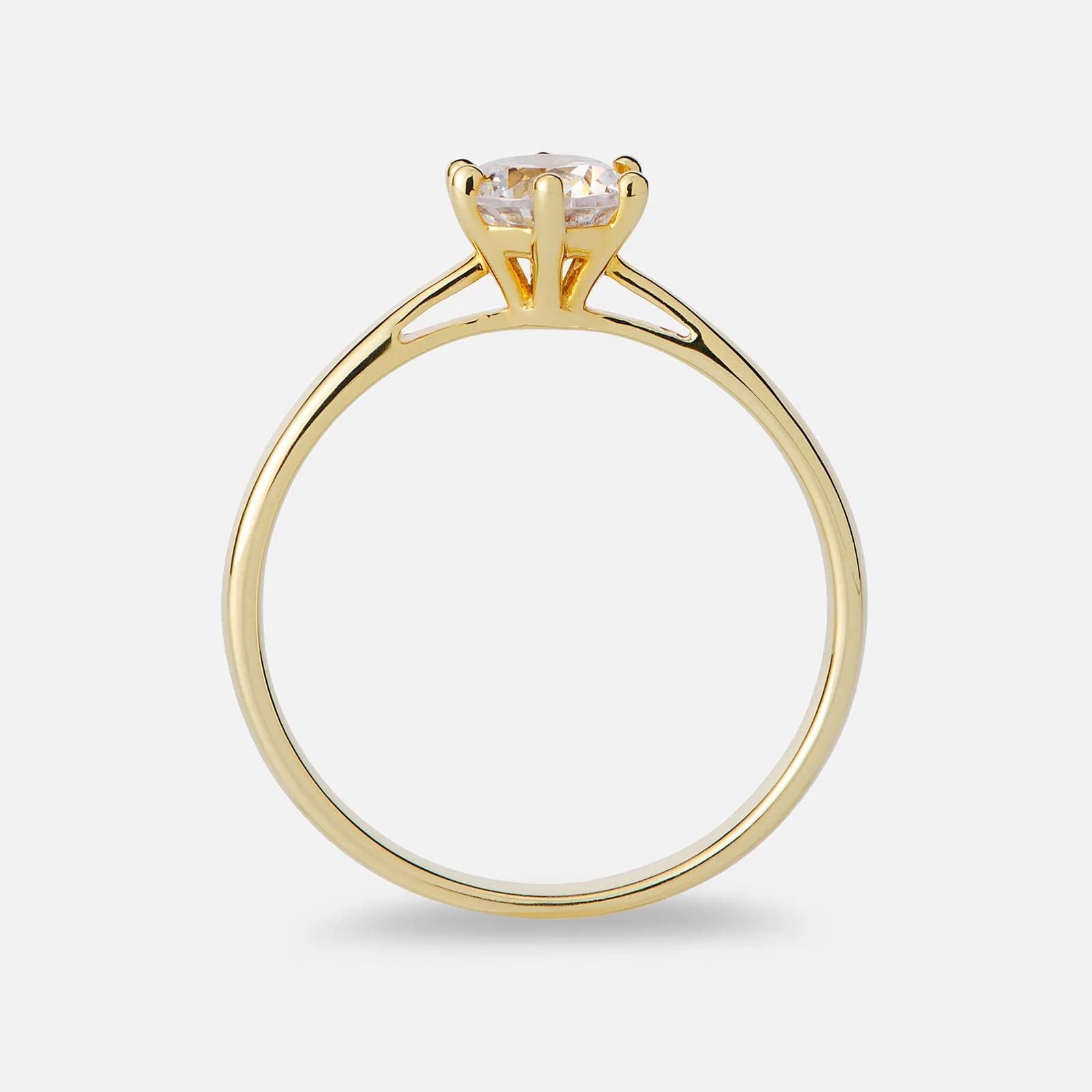 Solitärring 18k guld med 0,7 ct labbodlad diamant 2