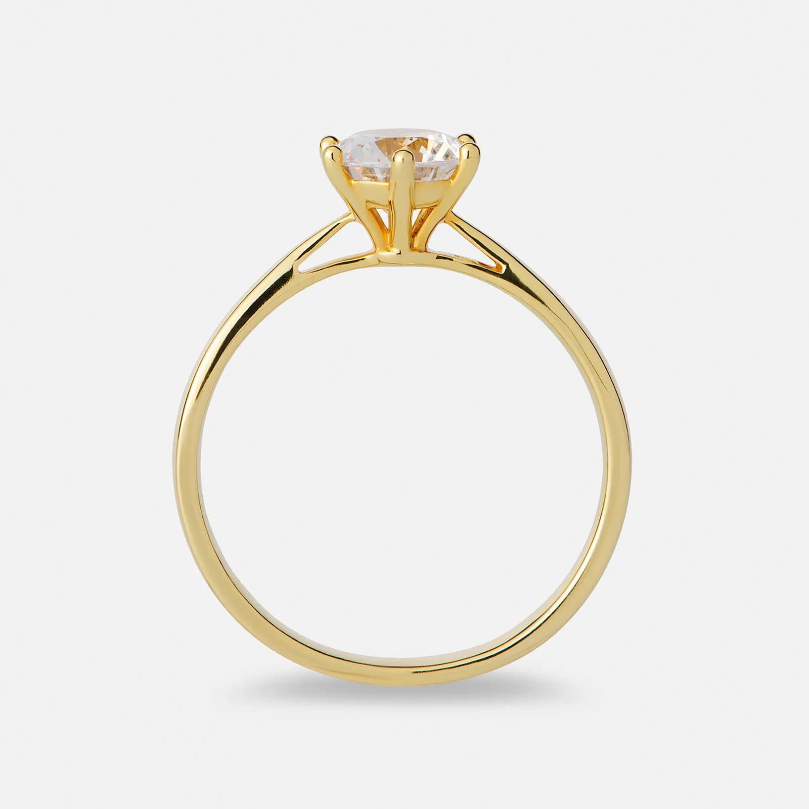 Solitärring 18k guld med 1,0 ct labbodlad diamant 2