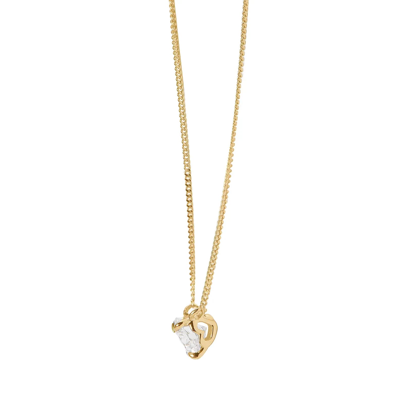 Halsband 9K guld 0,5 ct labbodlad diamant - 42+3cm 2
