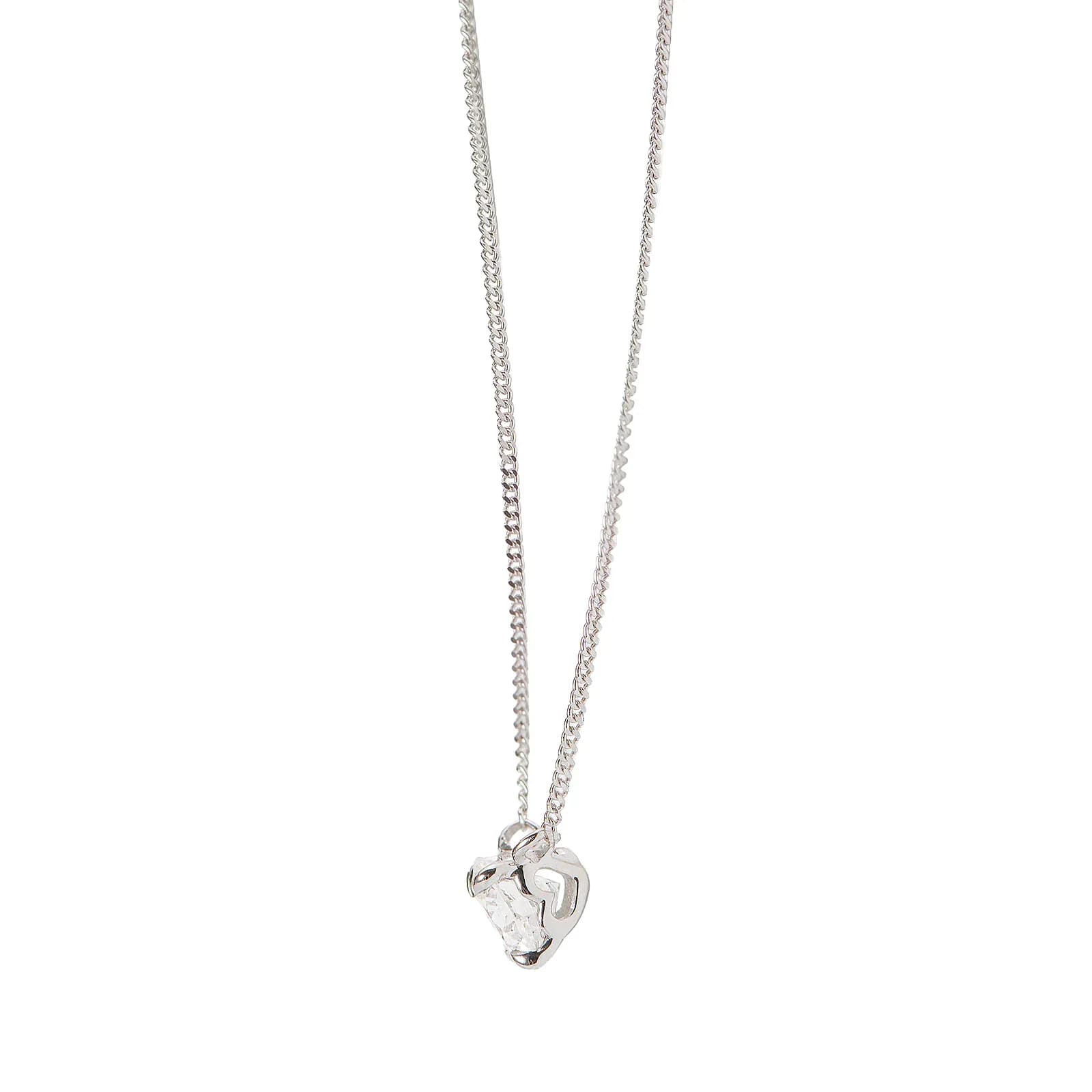 Halsband 9K vitguld 0,5 ct labbodlad diamant - 42+3cm 2