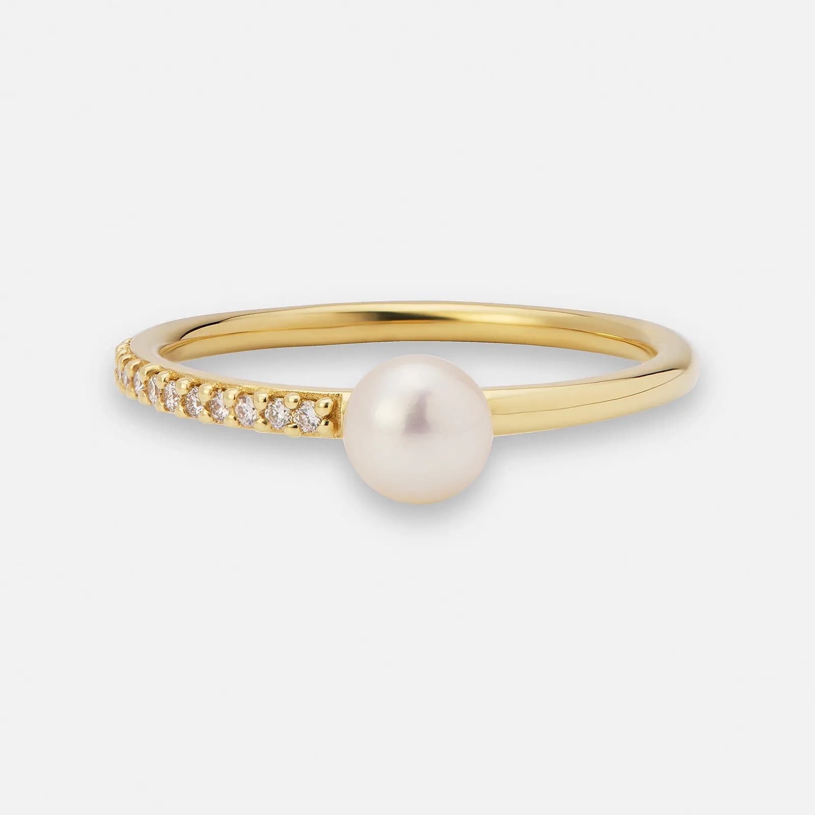 Je t´aime 18K guldring - Perle d'Huître Lumière Akoya 3