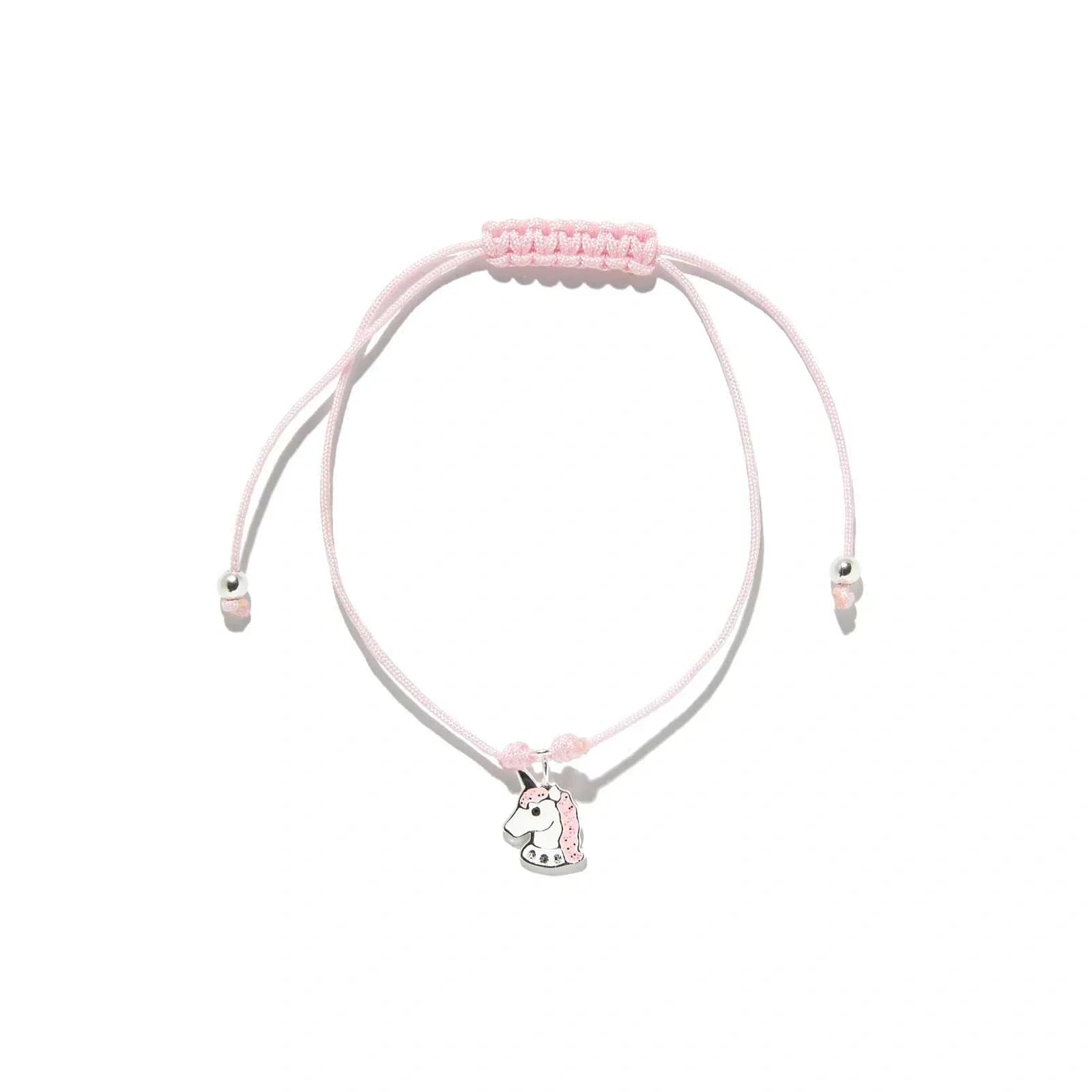 Rosa armband med berlock - enhörning - LML-B05