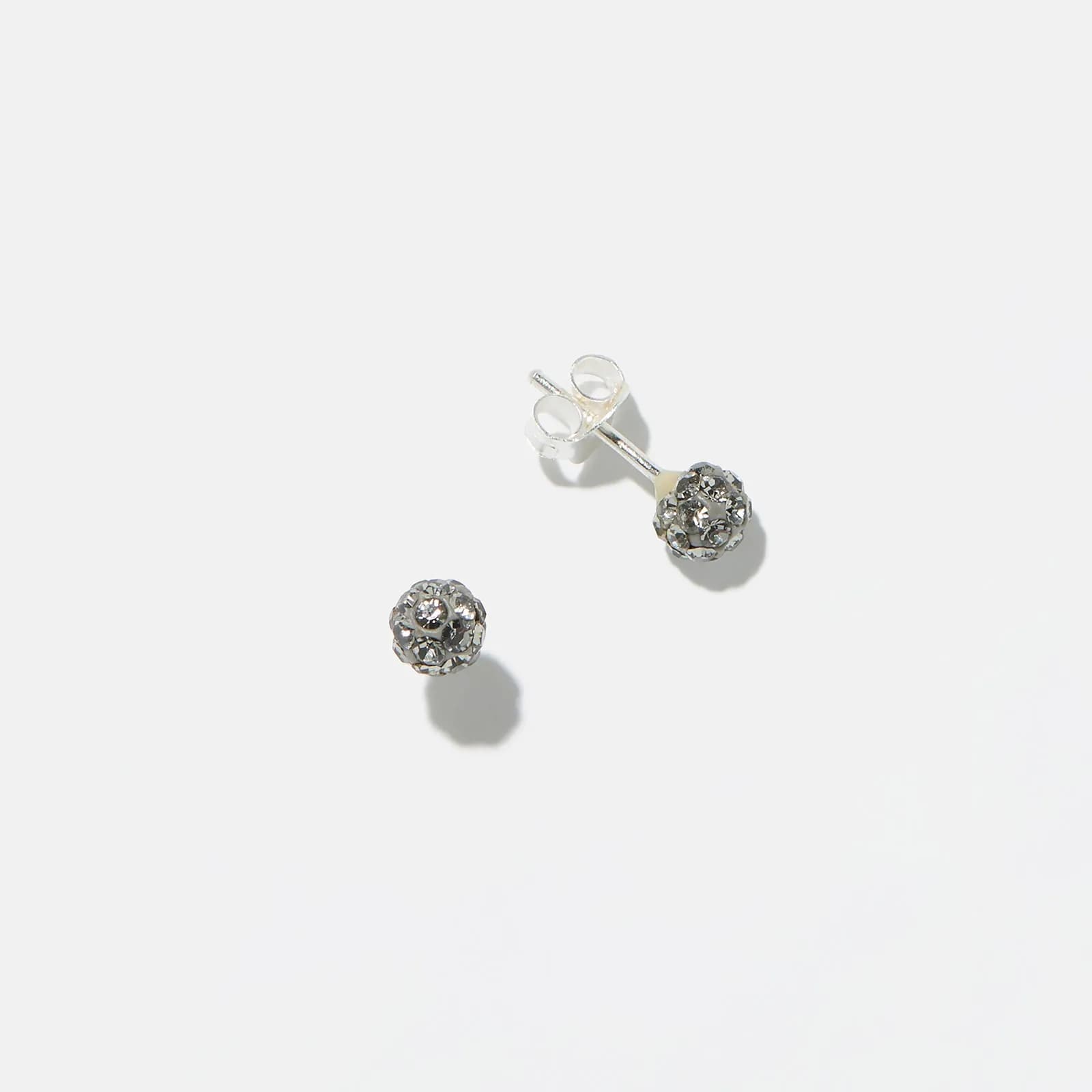 Silverörhängen för barn - grå glitterboll 1