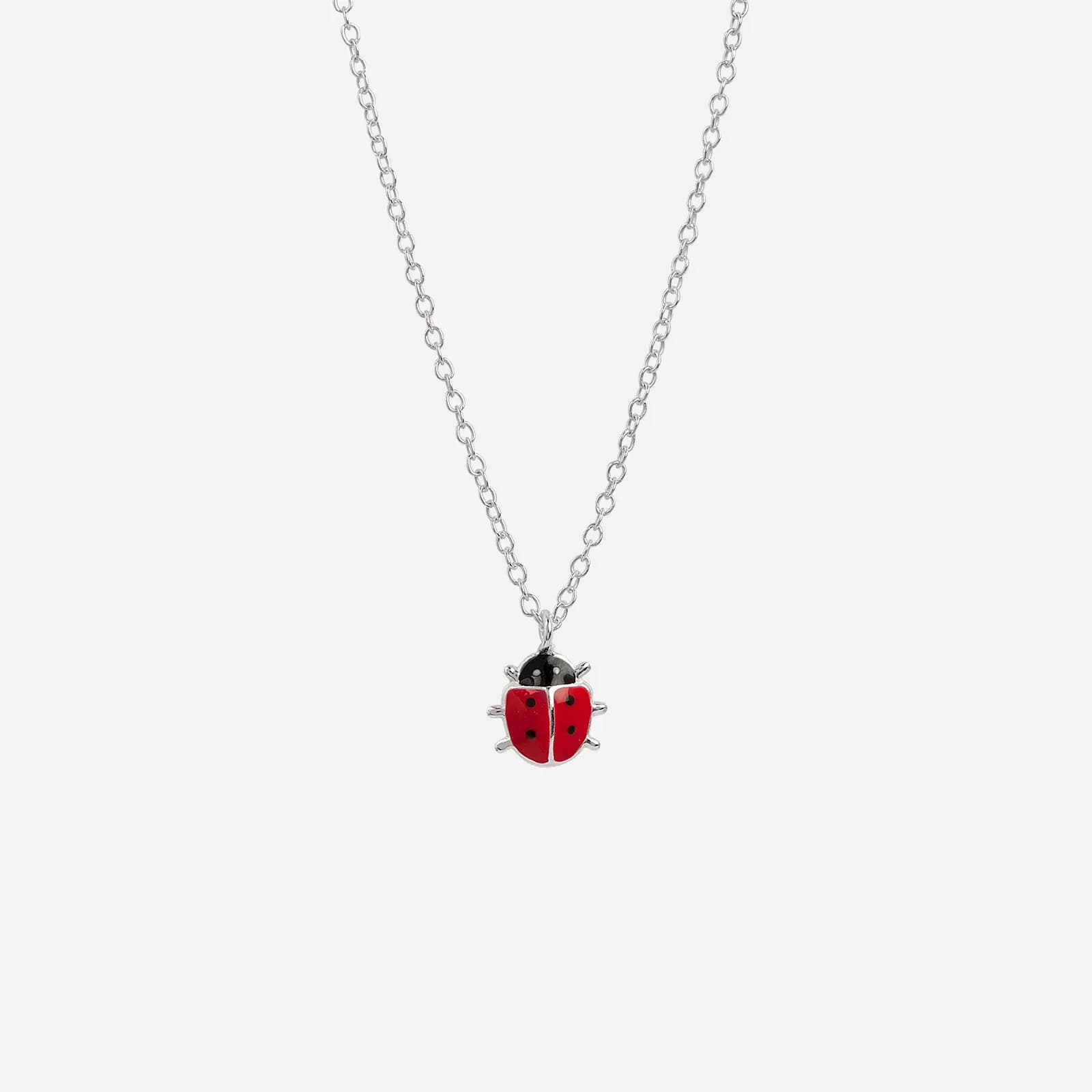 Silverhalsband för barn - nyckelpiga, 36+2 cm