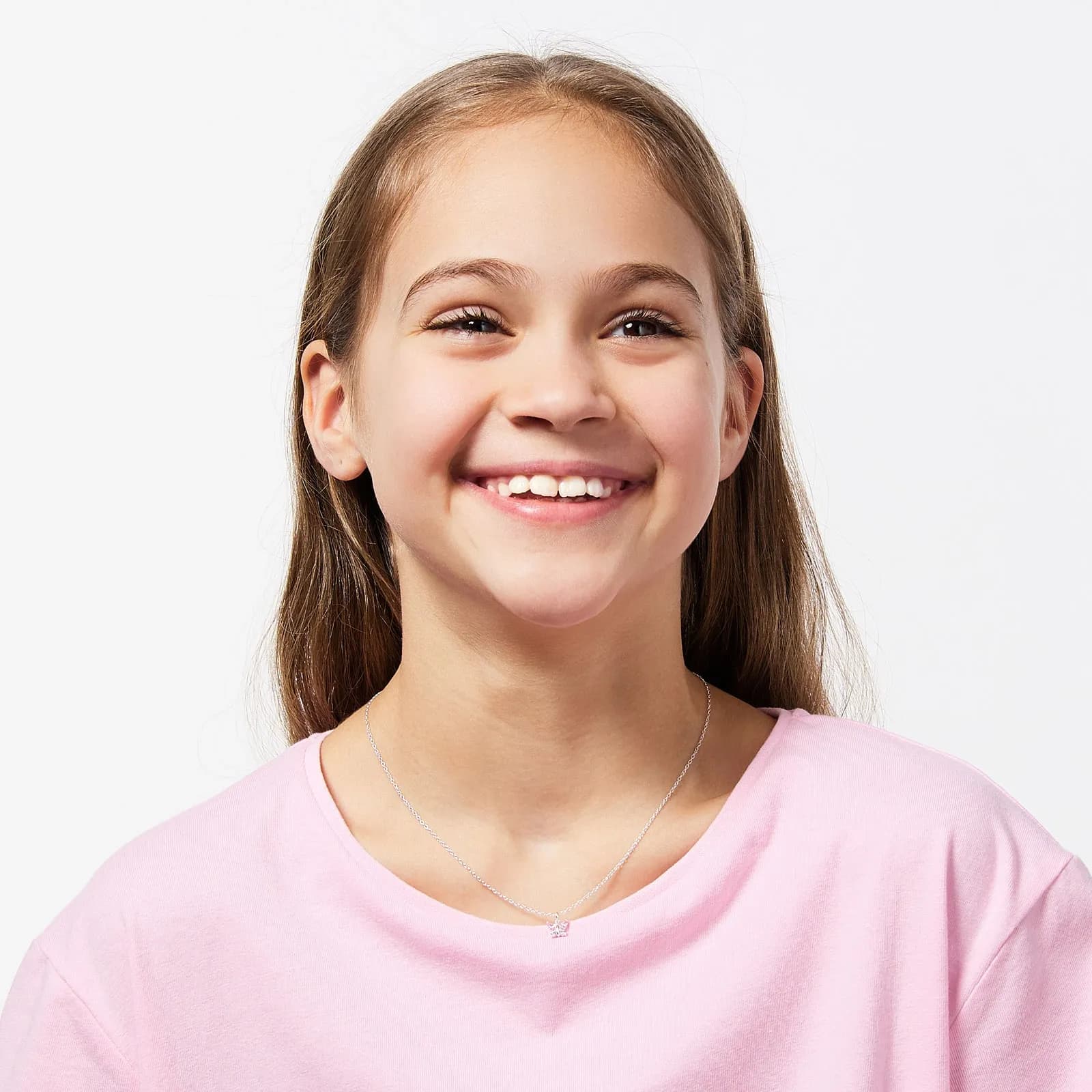 Silverhalsband för barn - rosa/lila fjäril, 36+2 cm 3