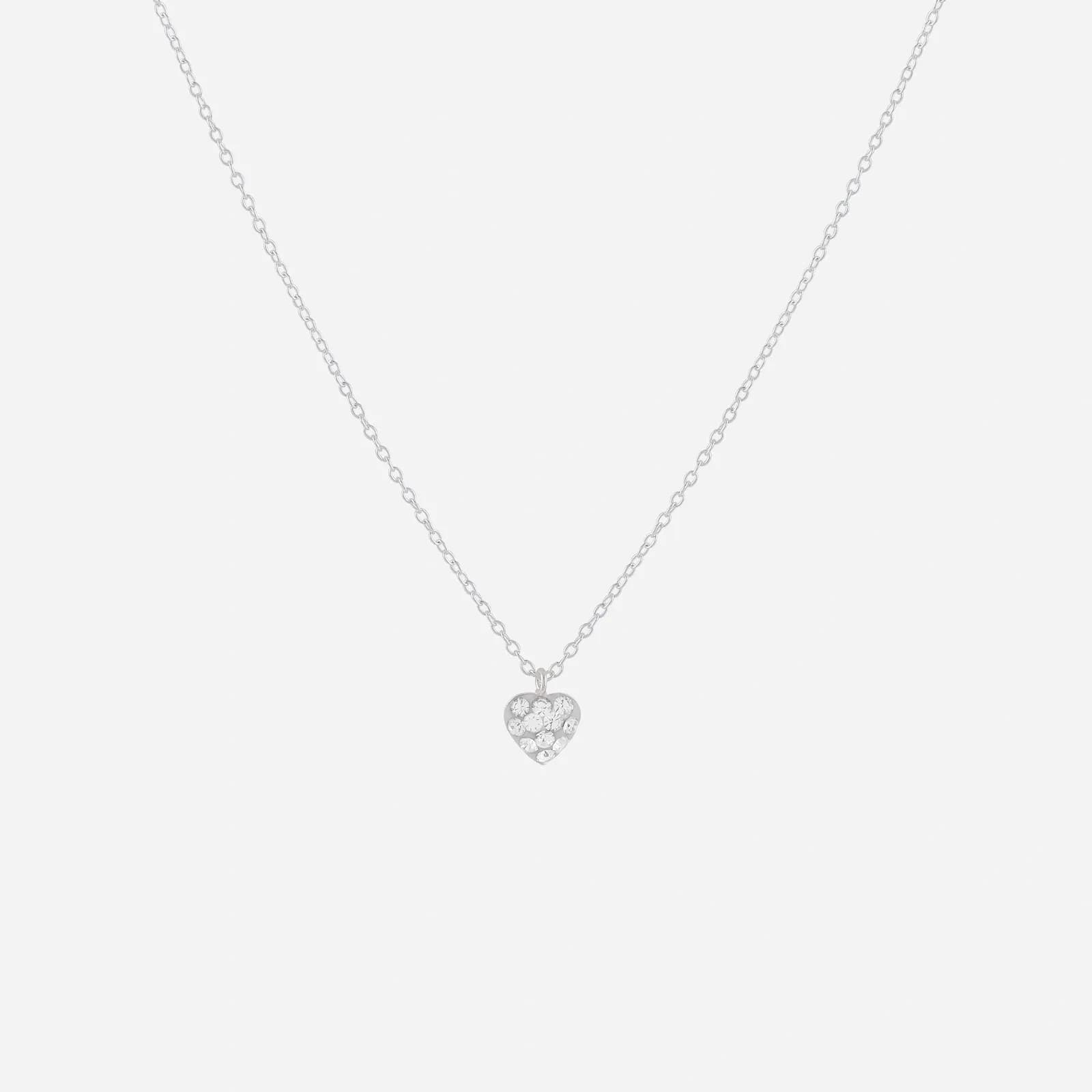 Silverhalsband för barn - vitt hjärta, 36+2 cm