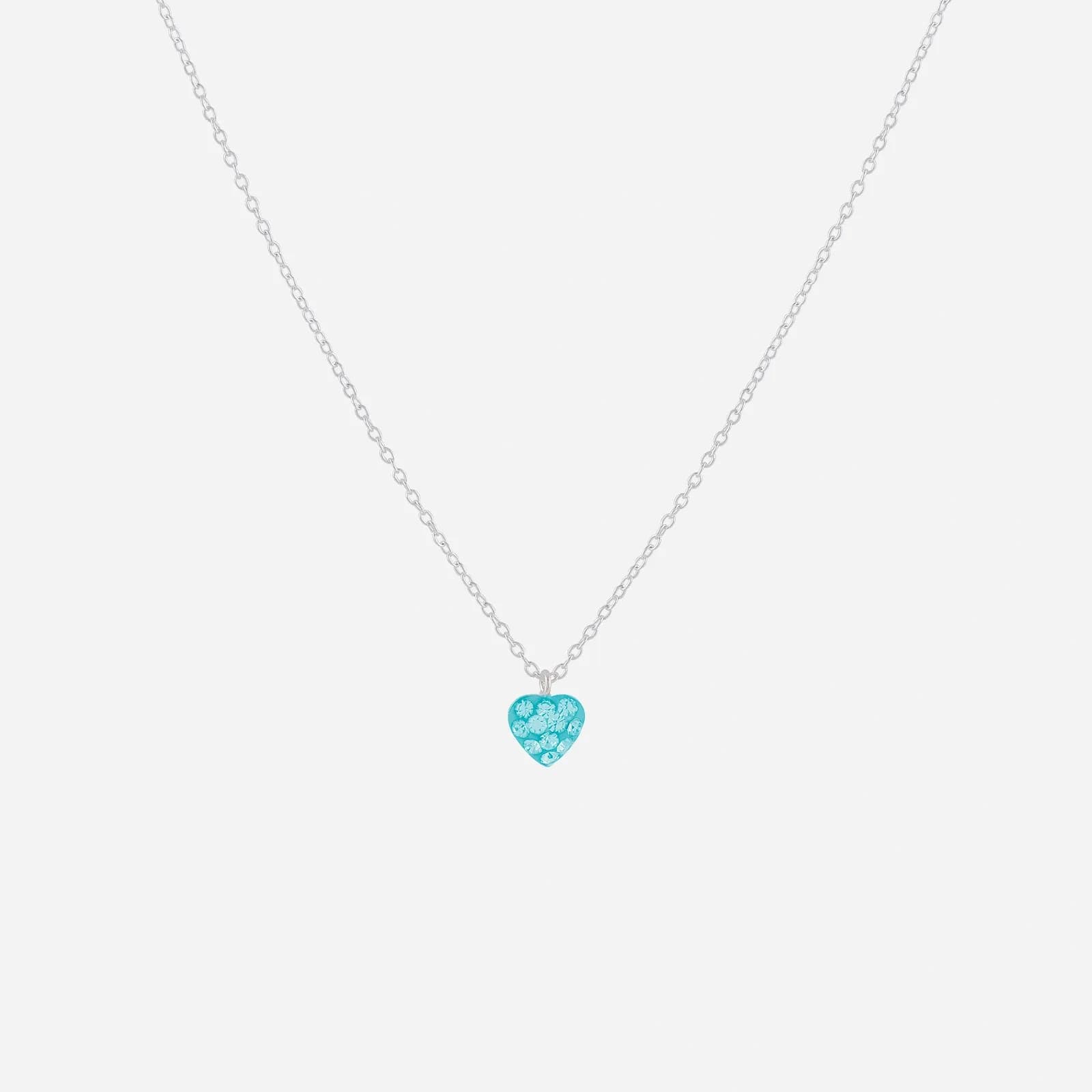 Silverhalsband för barn - blått hjärta,