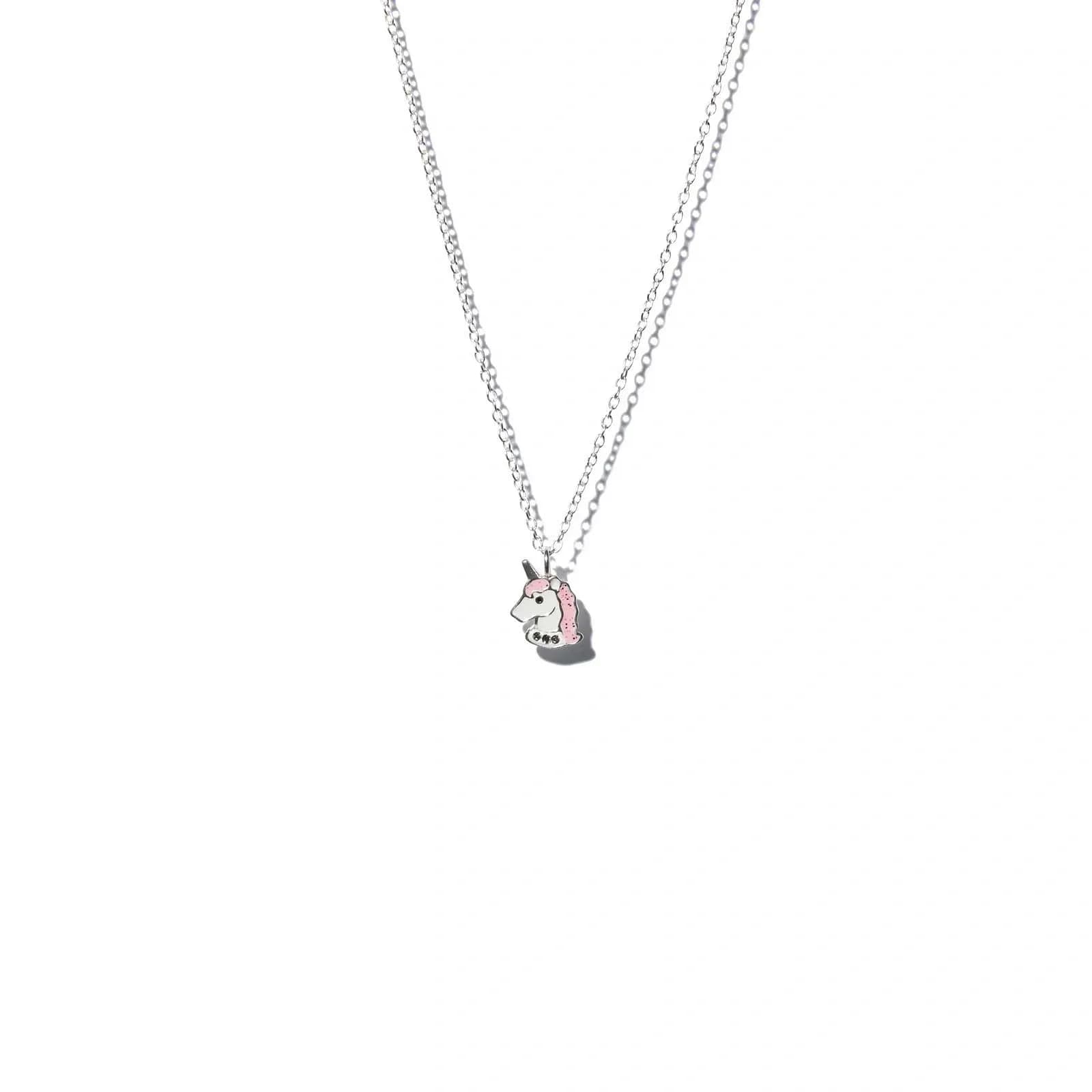 Silverhalsband för barn - enhörning, 36+2cm