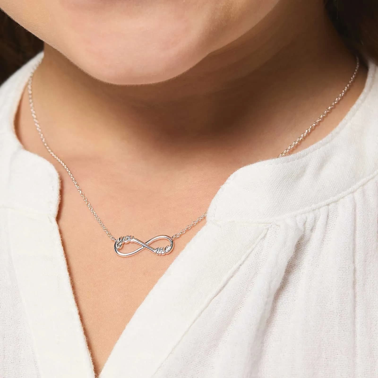 Silverhalsband för barn - infinitysymbol, 36+2cm 2