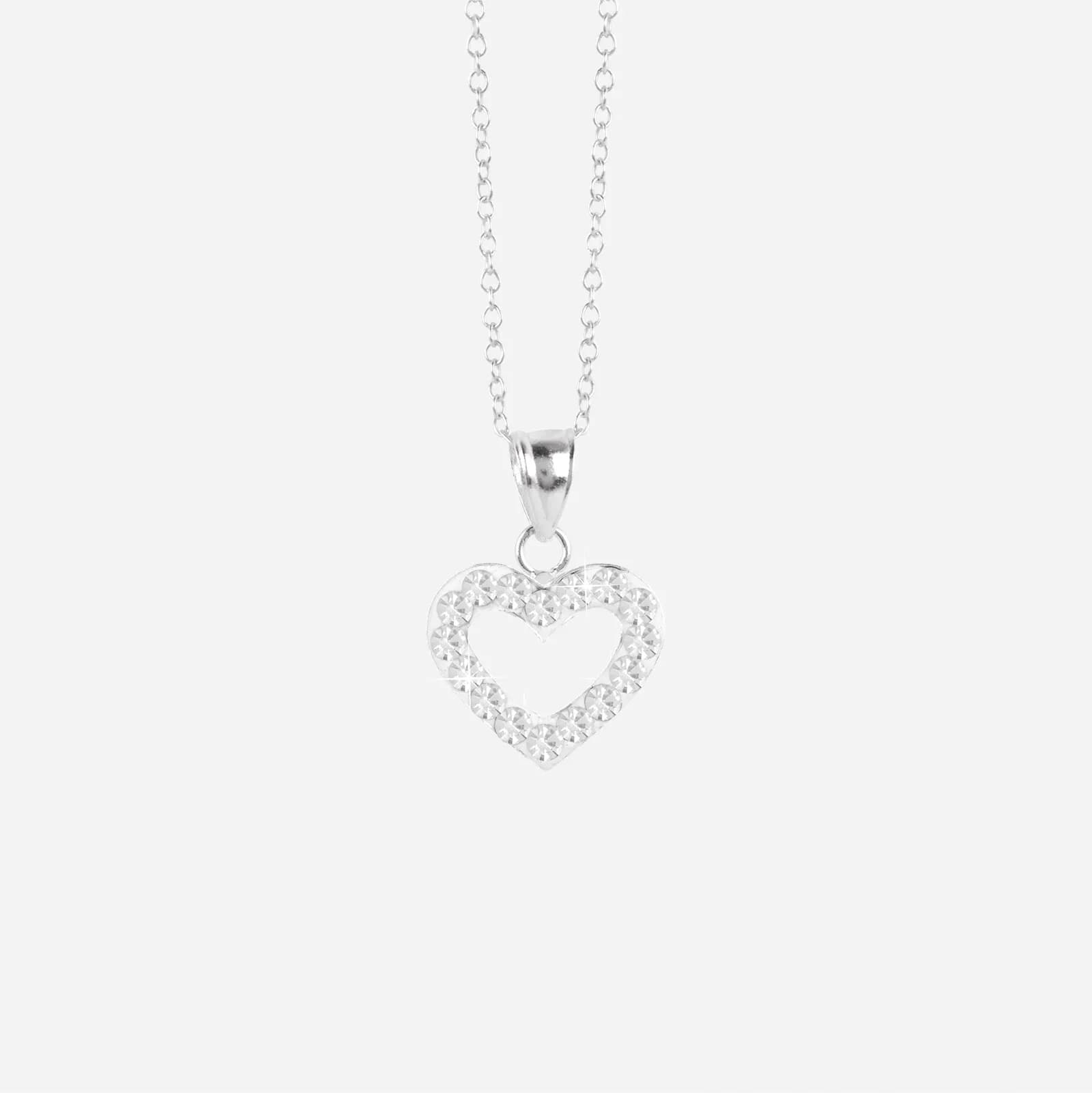 Silverhalsband för barn - öppet vitt hjärta, 36+2 cm