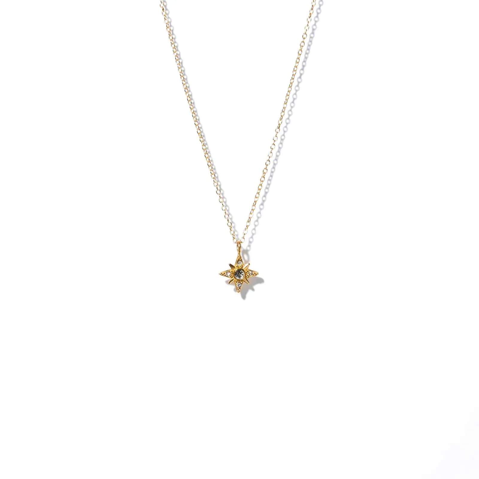 Guldpläterat silverhalsband för barn - stjärna, 36+2 cm