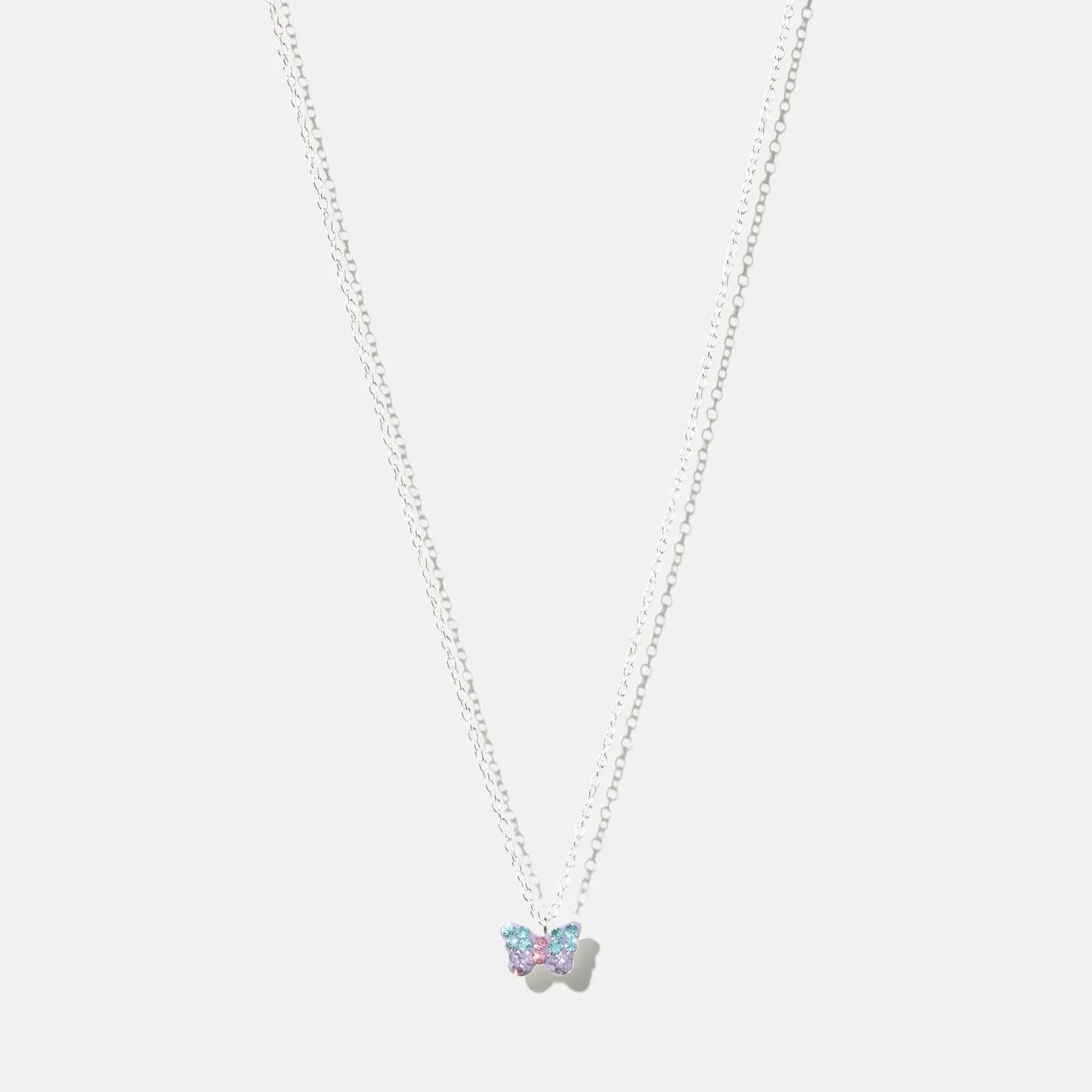 Silverhalsband för barn - fjäril, 36+3cm