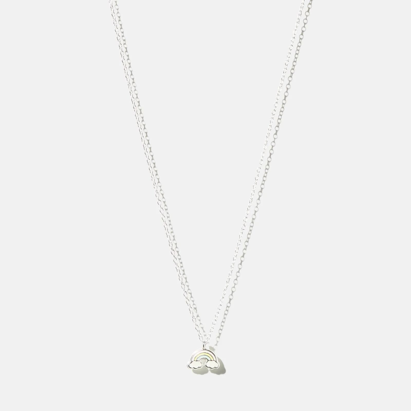 Silverhalsband för barn - regnbåge, 36+3cm 1