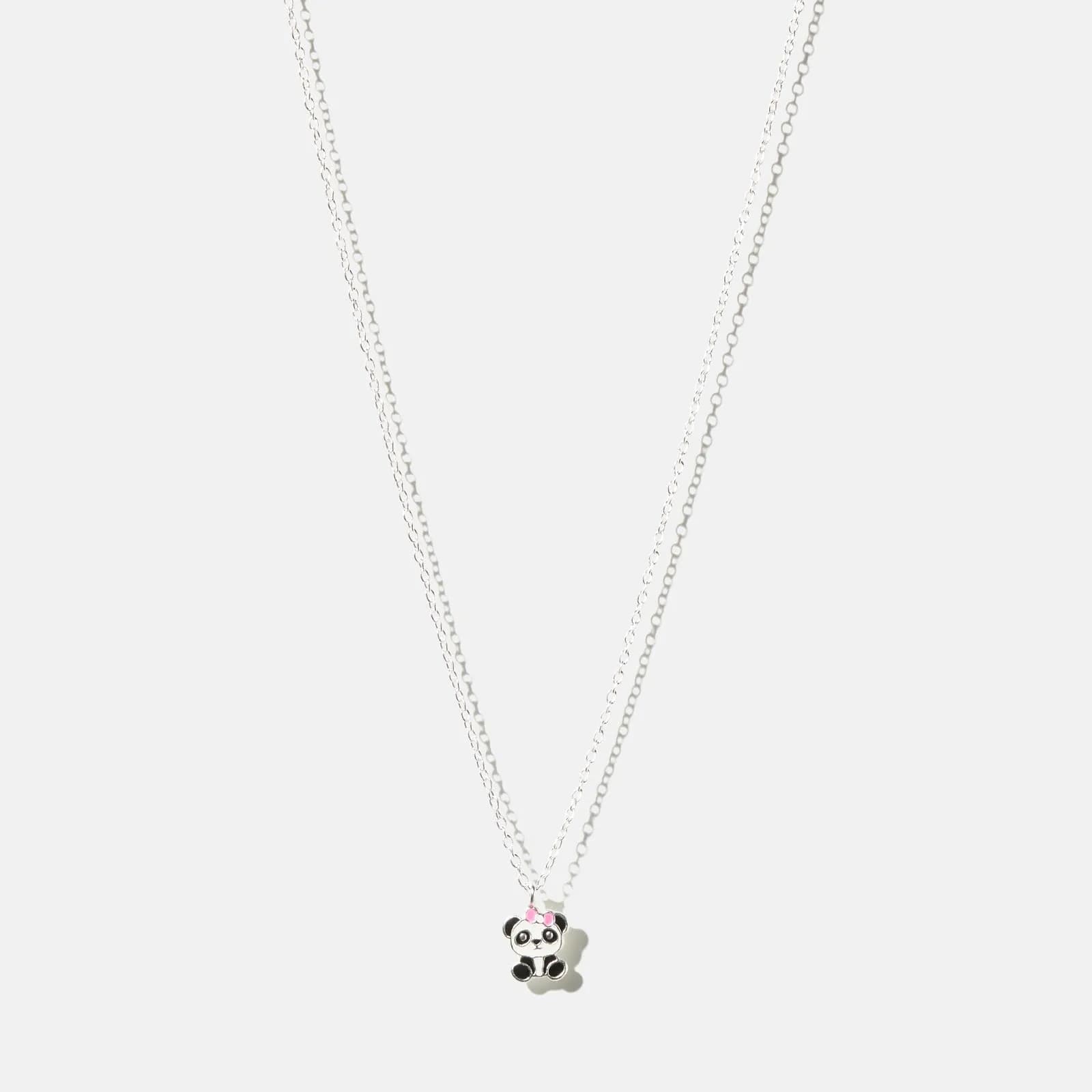 Silverhalsband för barn - panda, 36+3cm
