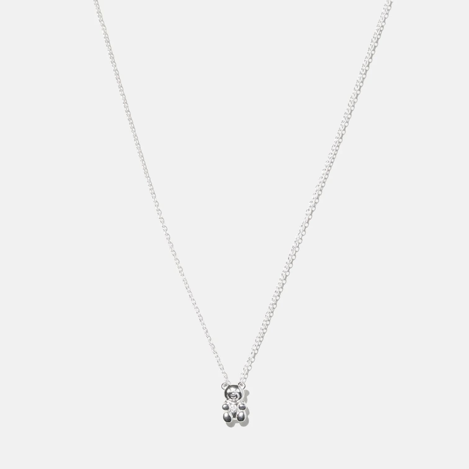Silverhalsband för barn - nalle, 36+3cm 1