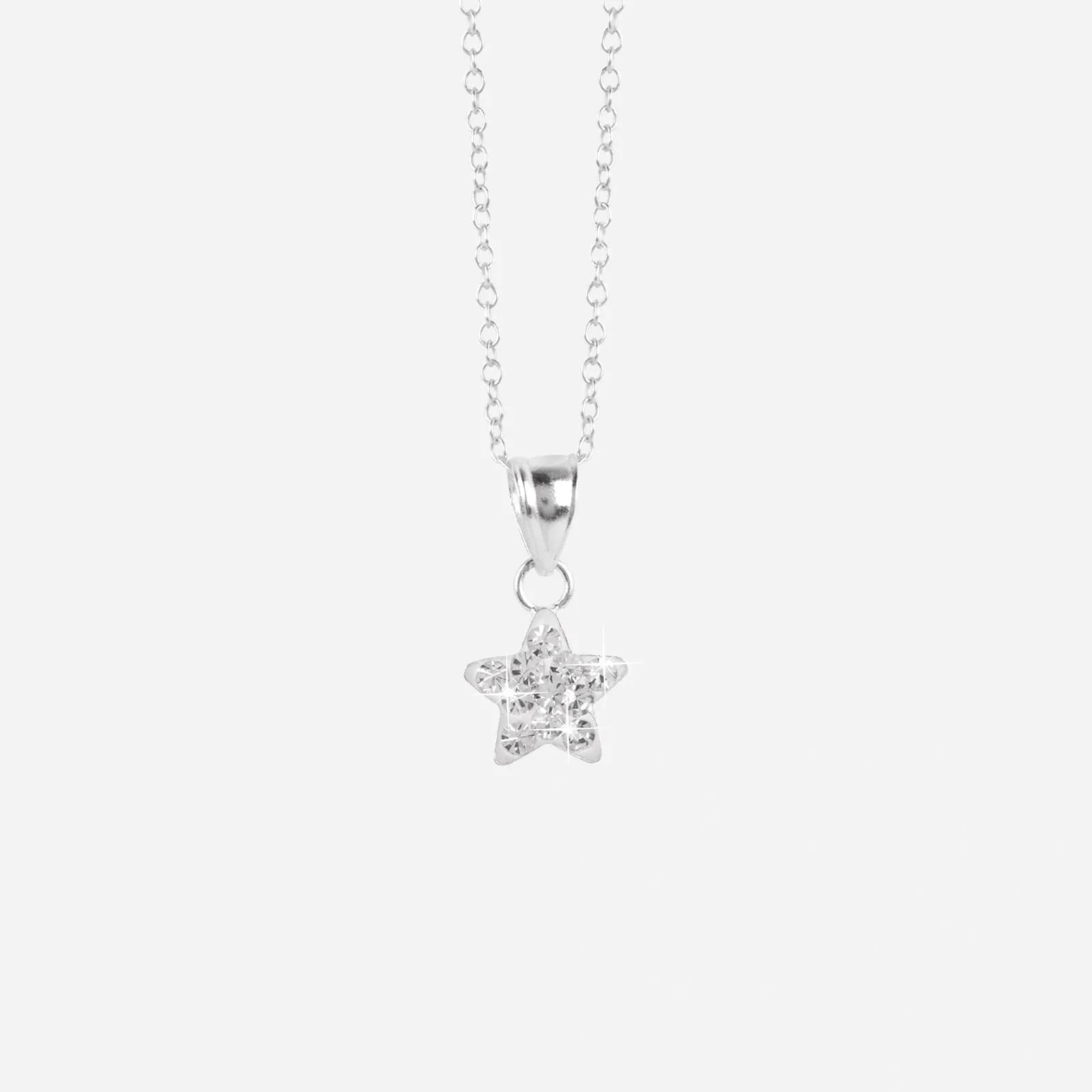 Silverhalsband för barn - vit stjärna, 36+2 cm