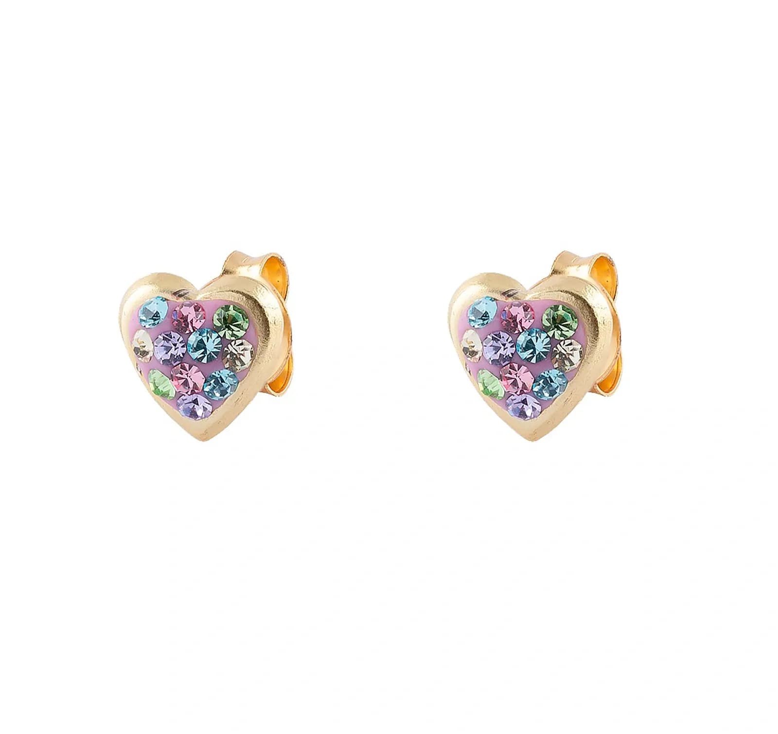 Guldpläterat smyckeset för barn i äkta silver - glittriga hjärtan 2