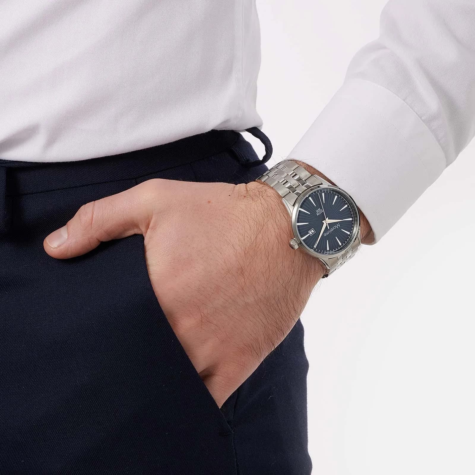 Moretime herrklocka metall stål/blå - 38 mm 2