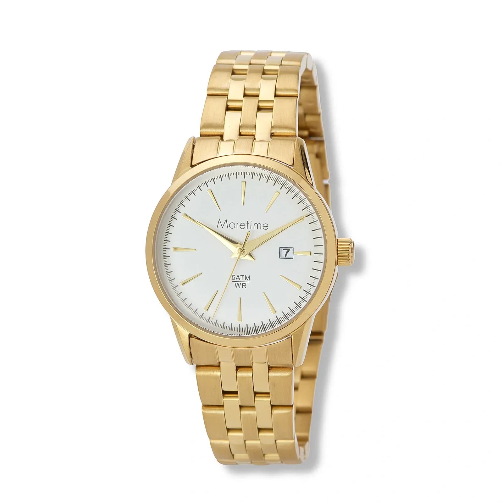 Mortime damklocka metall - guld/vit 27mm