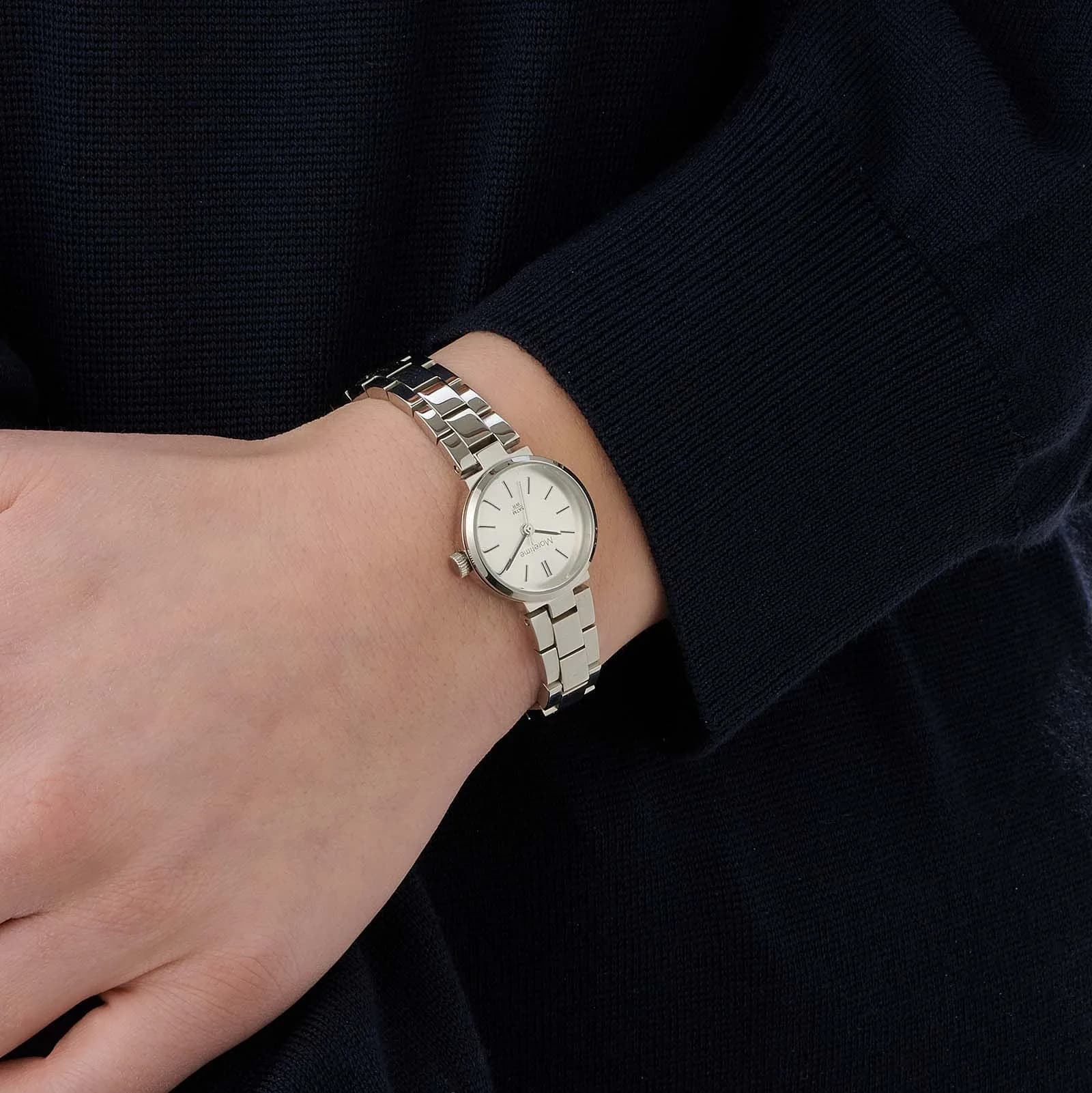 Moretime damklocka - metallband, stål/silver, 23mm 2