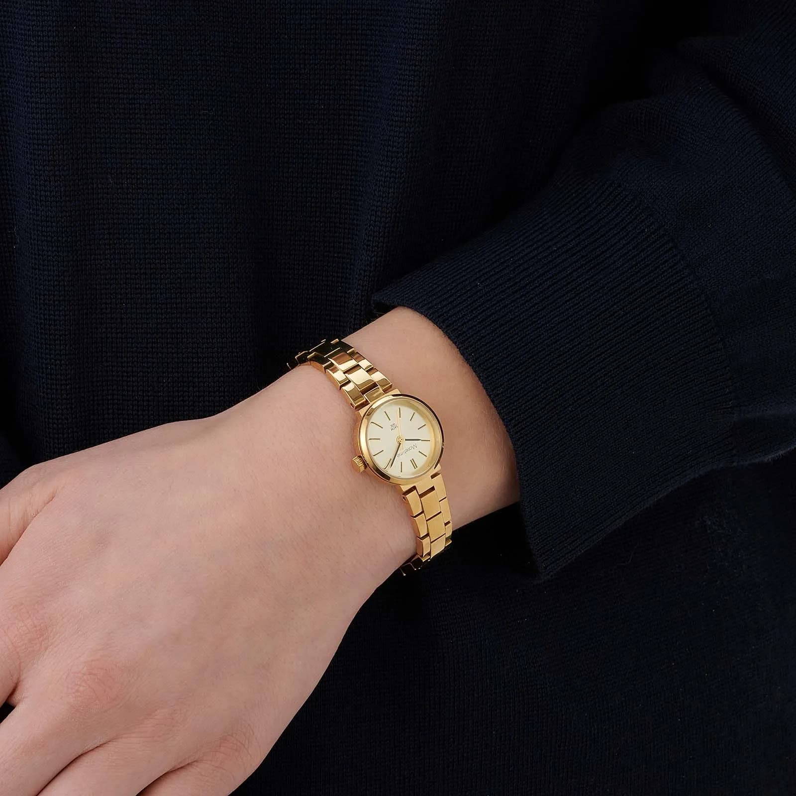 Moretime damklocka - metallband, guld/champagne, 23mm 2