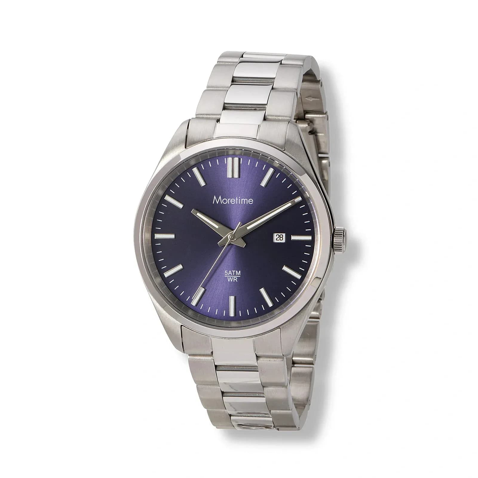 Moretime herrklocka metallband stål/blå - 40 mm