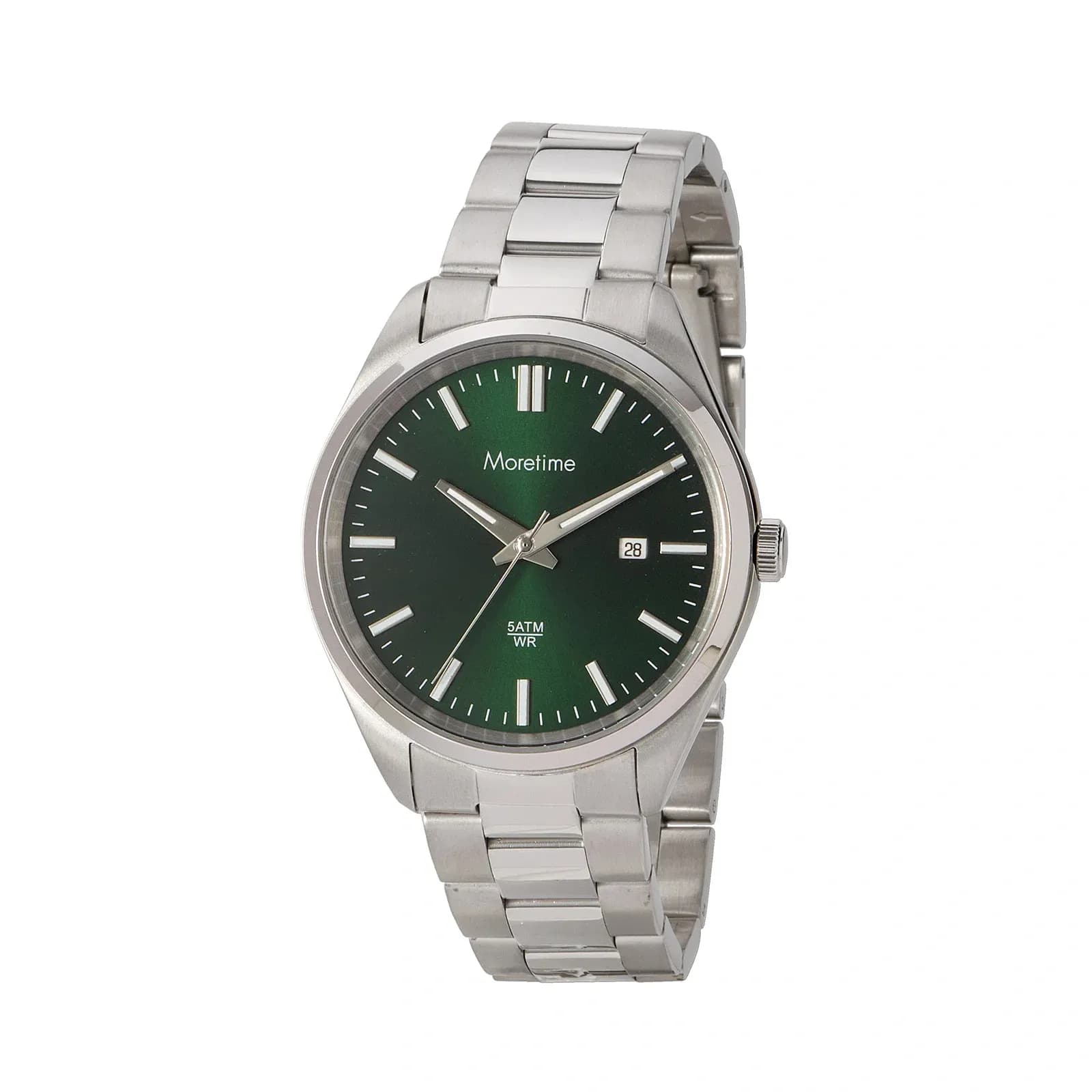 Moretime herrklocka metallband stål/grön - 40 mm