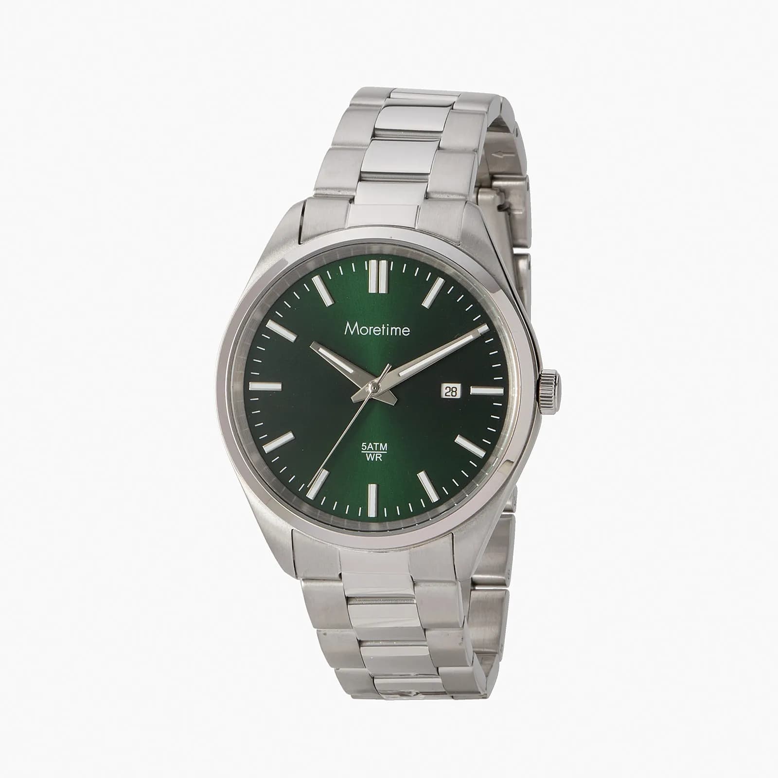 Moretime herrklocka metallband stål/grön - 40 mm