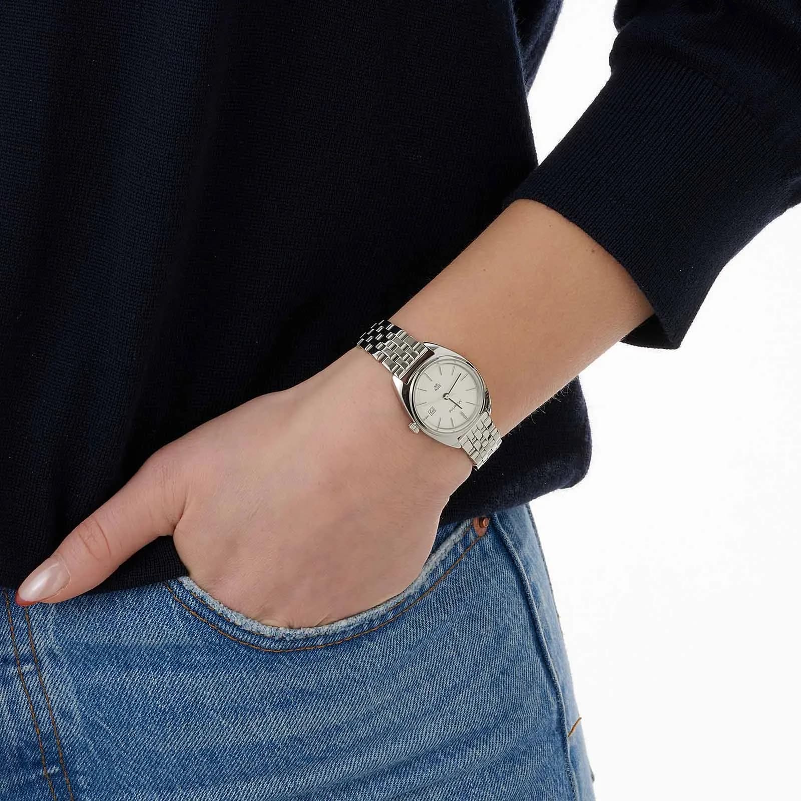 Moretime damklocka - retro, stål/silver, 27mm 2