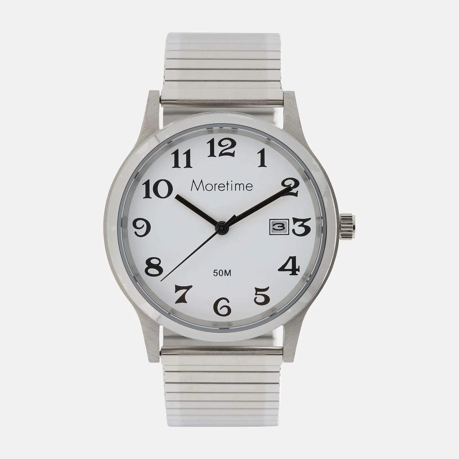 Moretime herrklocka - flexband, silver/vit 1