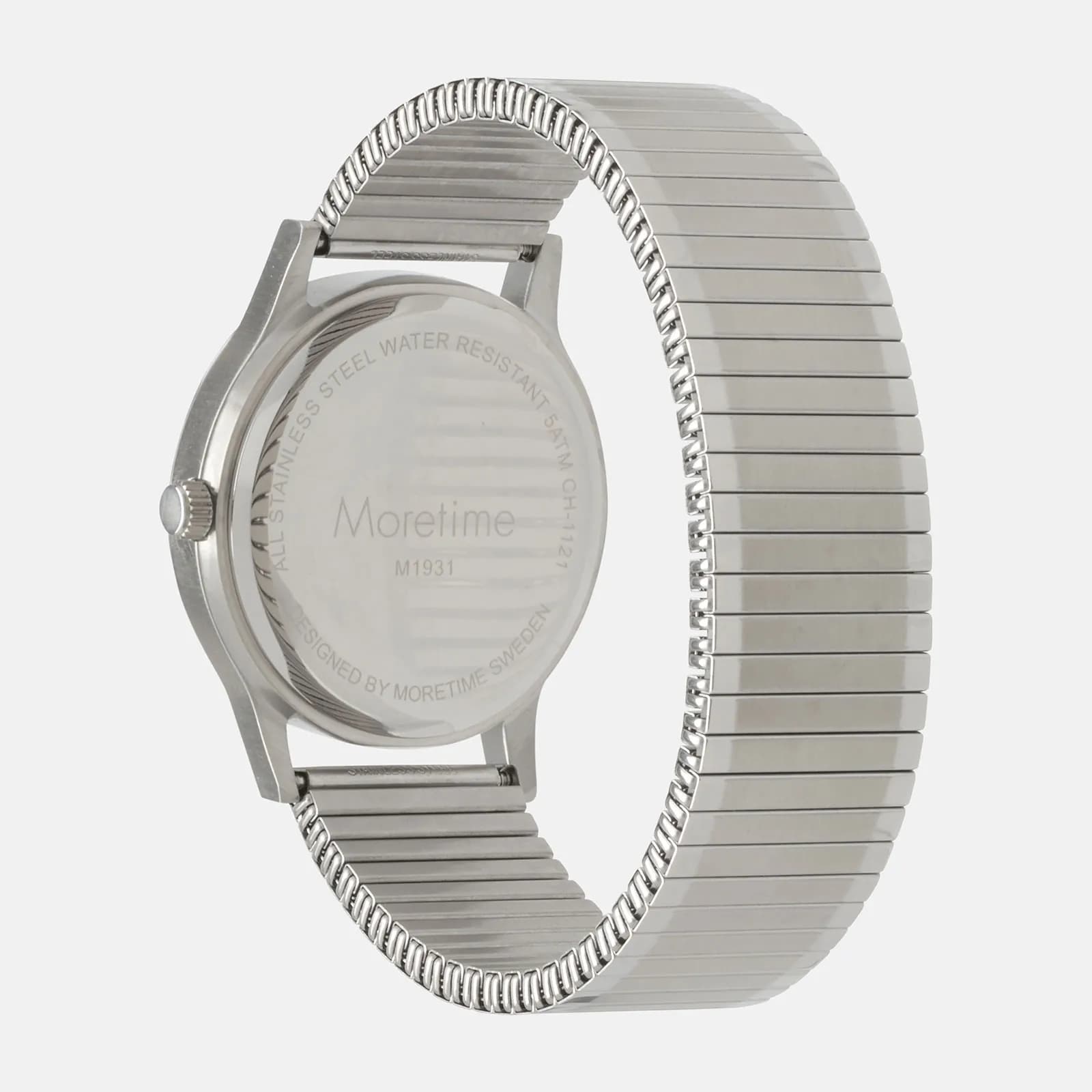Moretime herrklocka - flexband, silver/vit 4