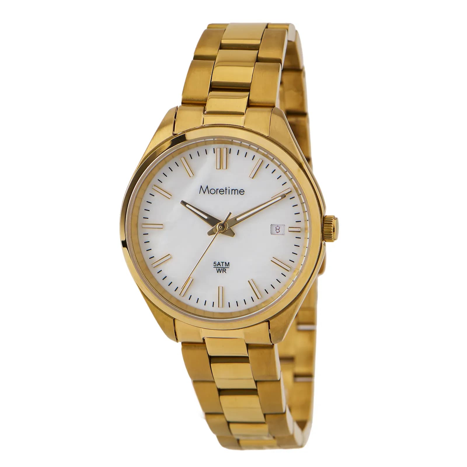 Moretime dam vit/guld, metallband - M25018-632