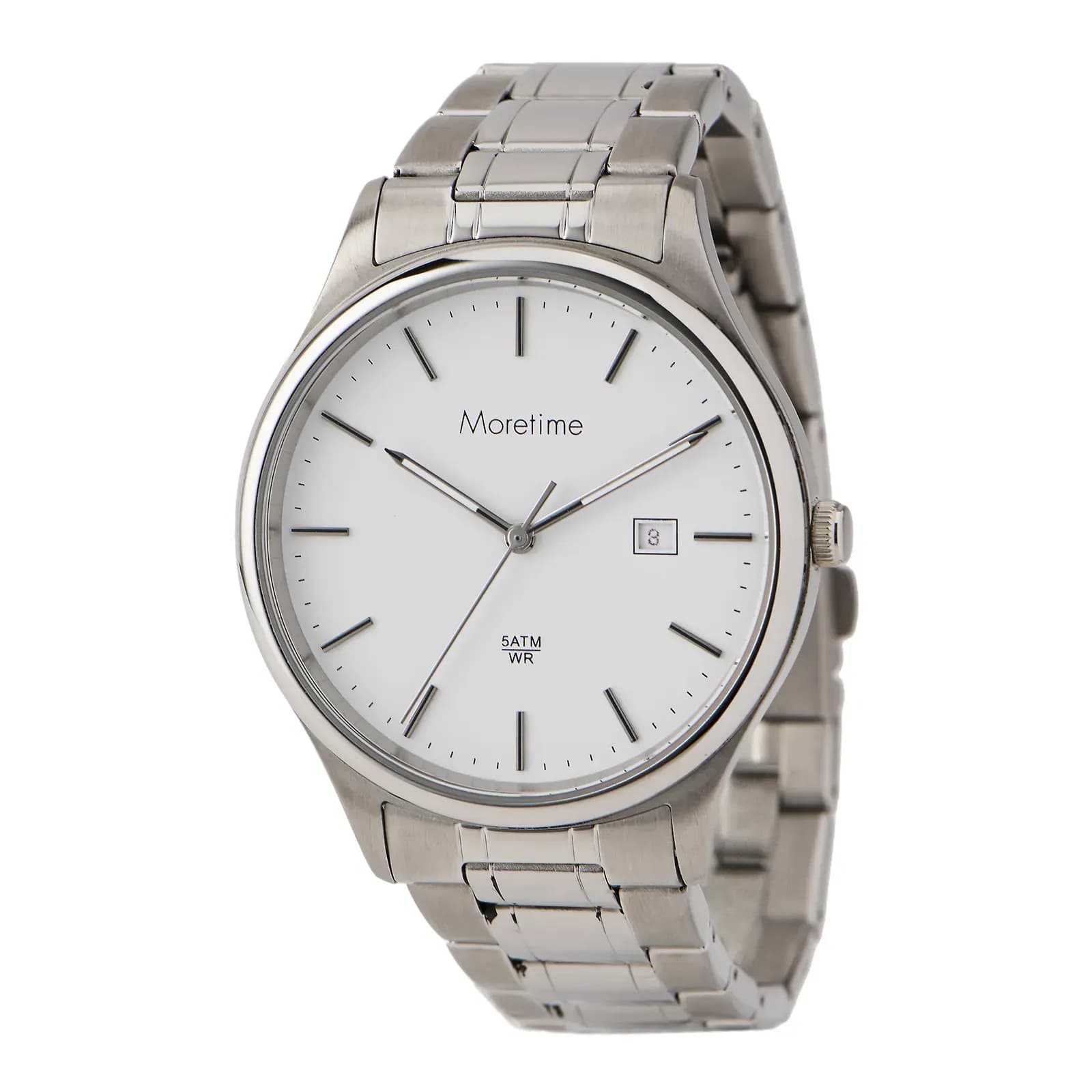 Moretime herr vit/stål, metallband - M25193-132