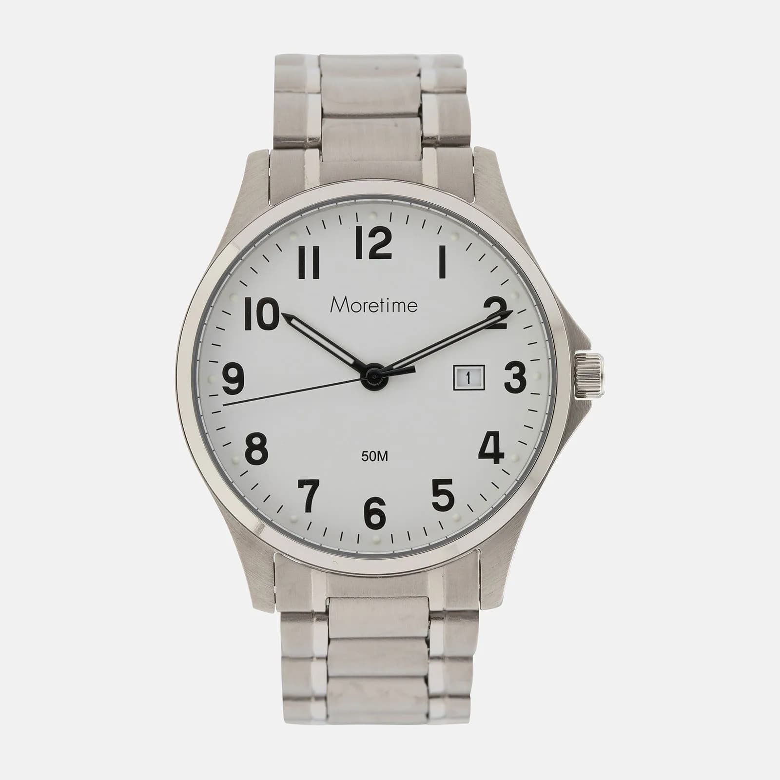 Moretime herrklocka - titan, vit urtavla, 39 mm