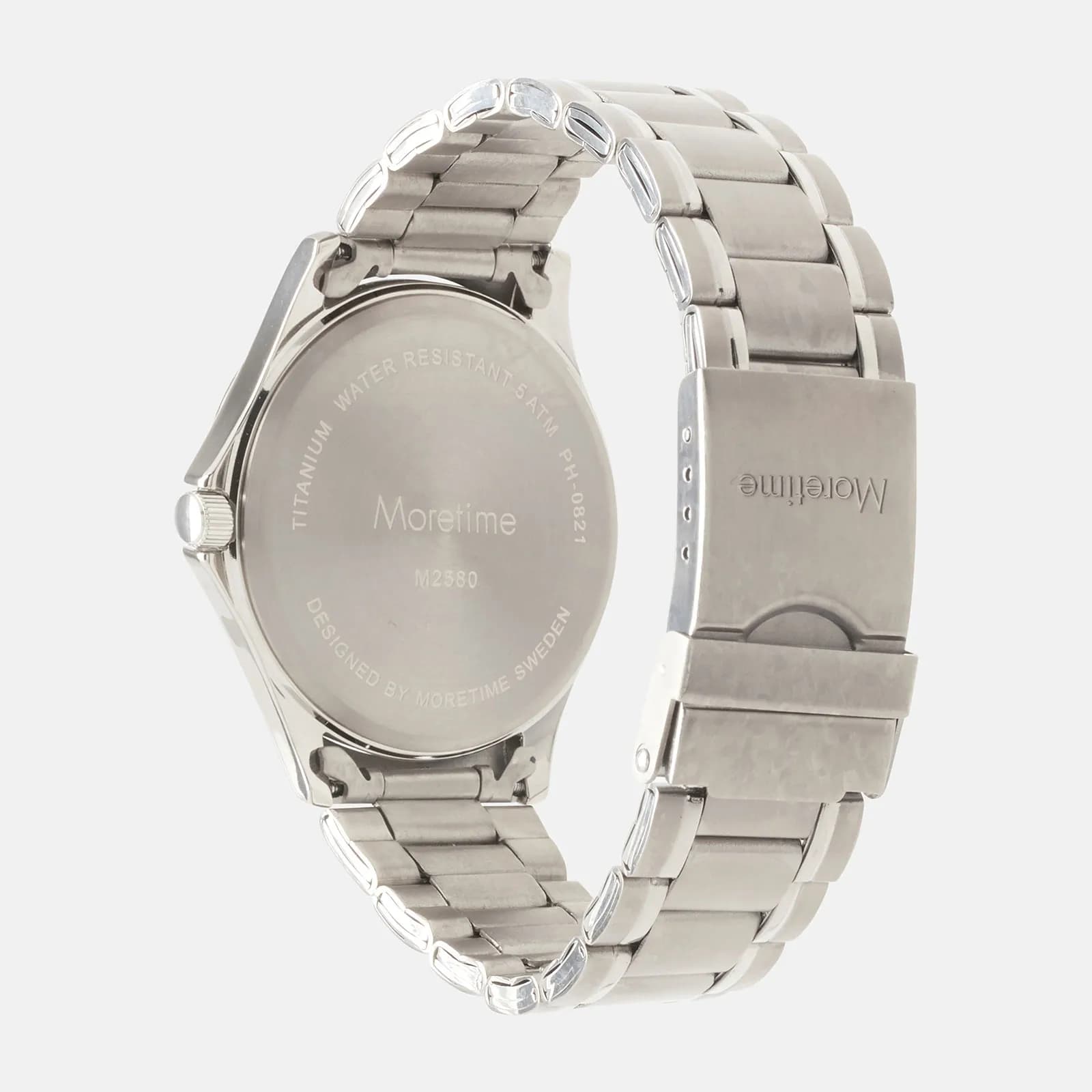 Moretime herrklocka - titan, vit urtavla, 39 mm 4