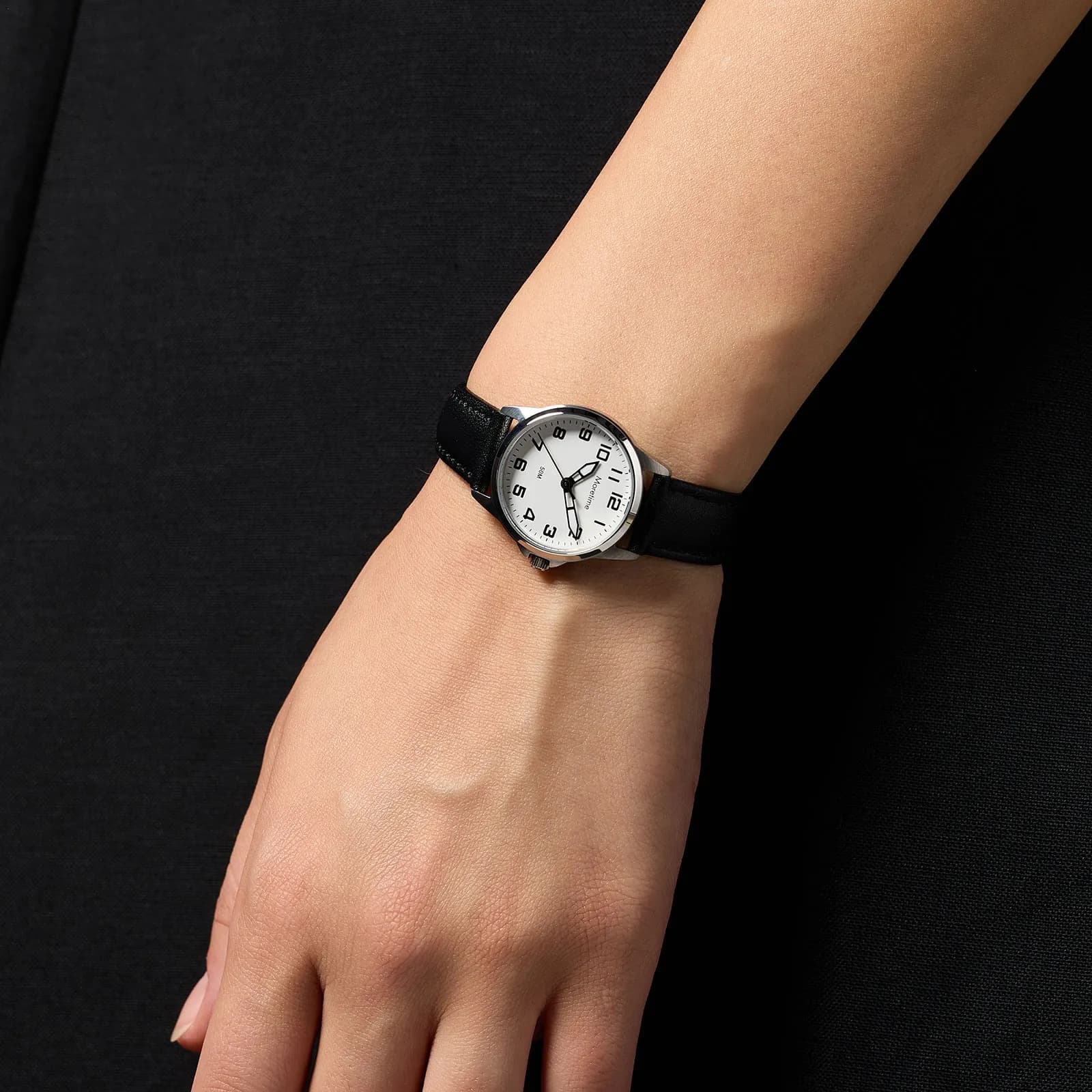 Moretime damklocka - silver/svart, 27 mm 2