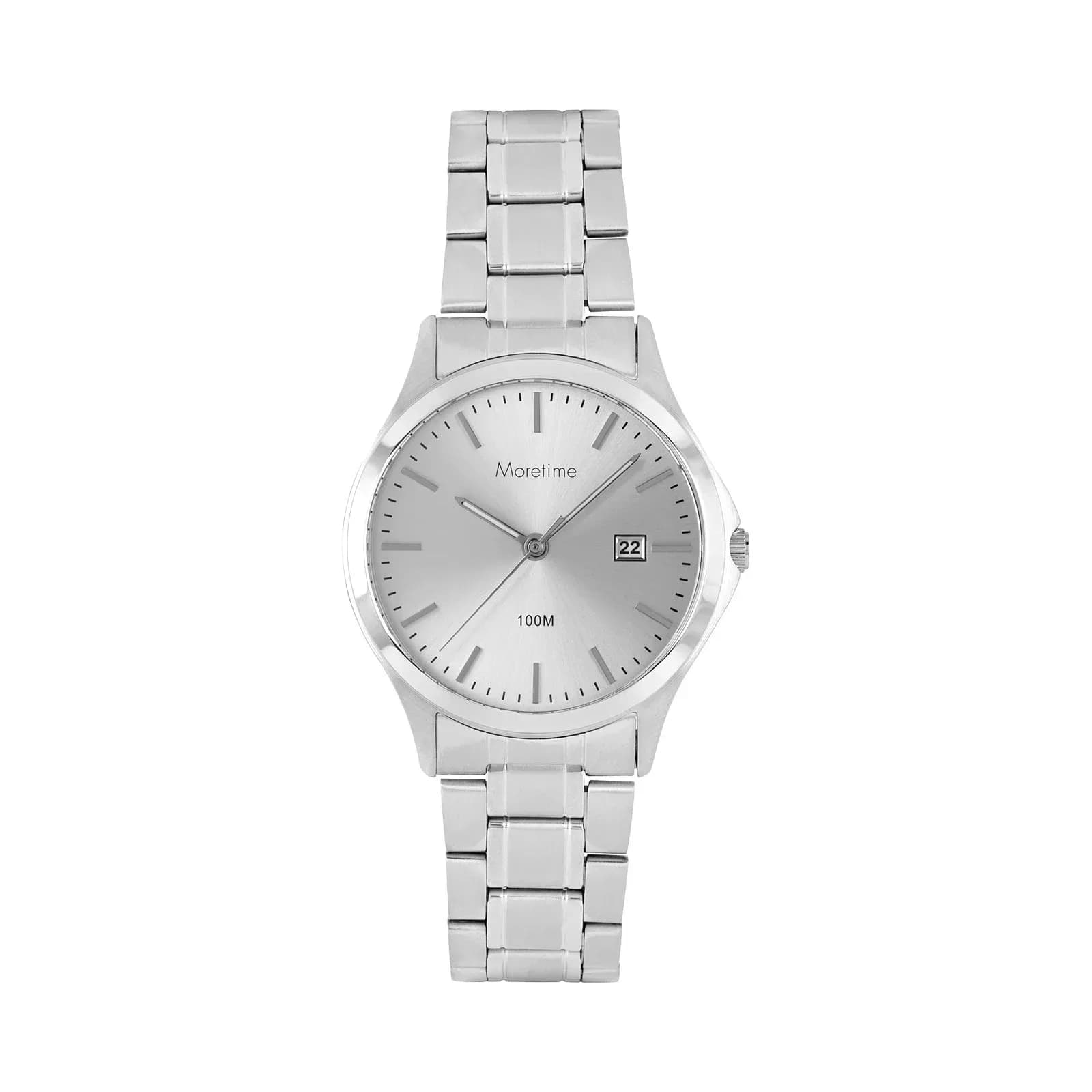 Moretime herrklocka - metallband, silver, 39 mm