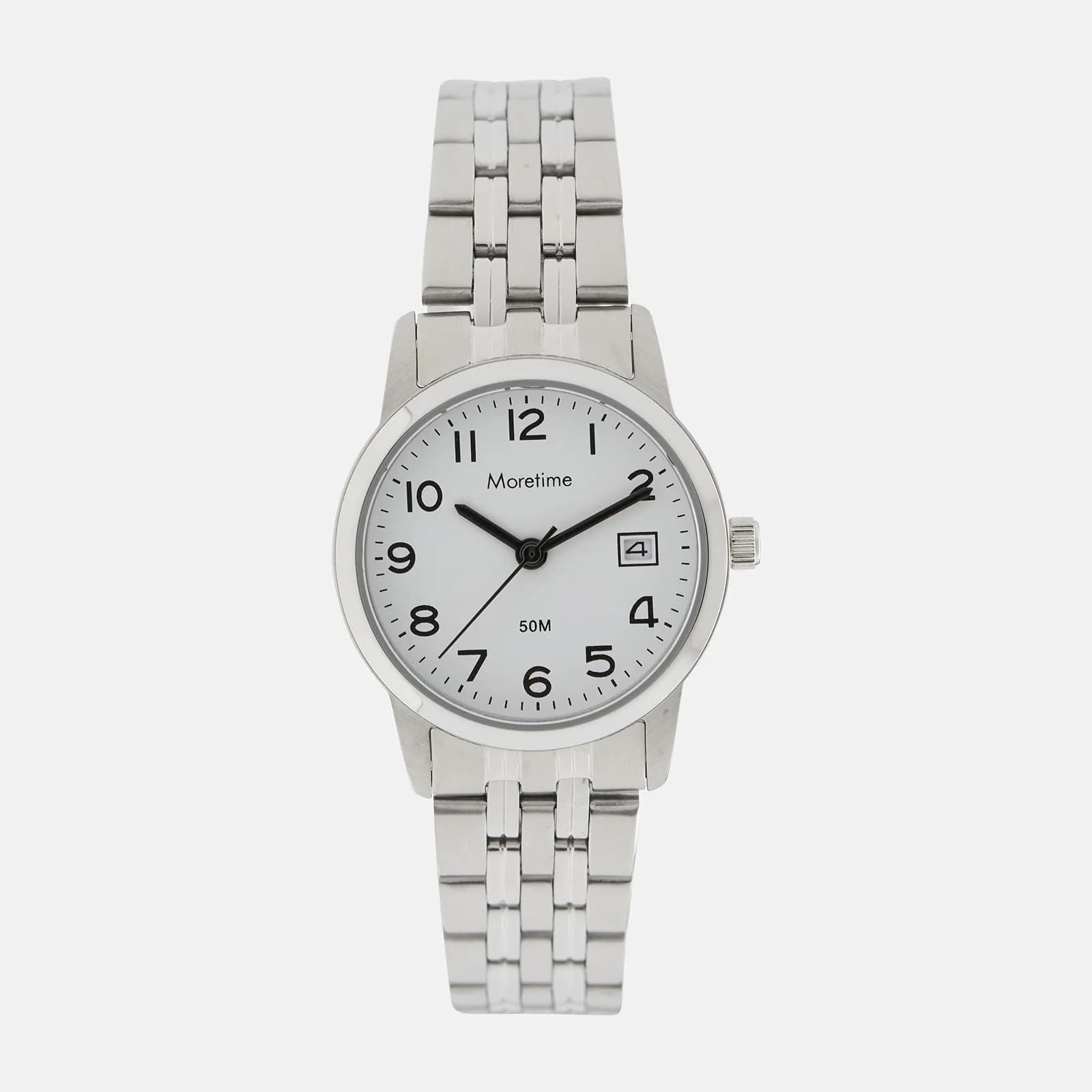 Moretime damklocka - datum, silver/vit, 26 mm 1