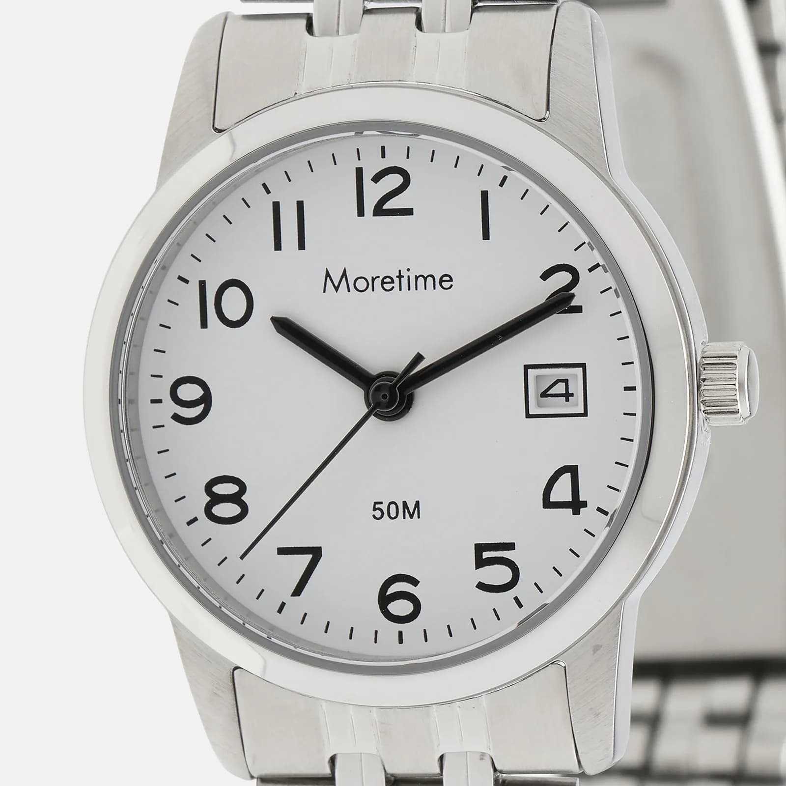 Moretime damklocka - datum, silver/vit, 26 mm 5