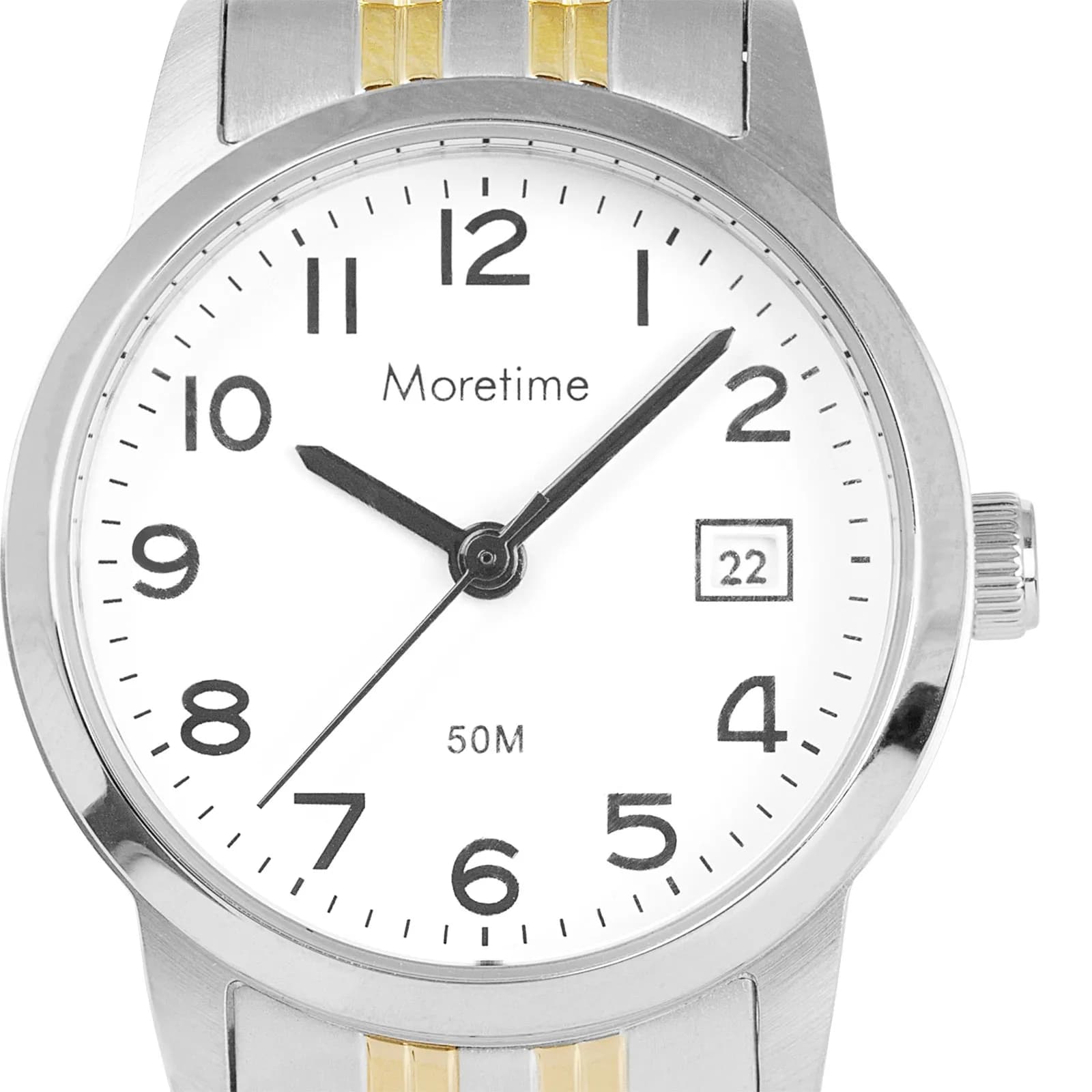 Moretime damklocka - datum, bicolor/vit, 26 mm 2