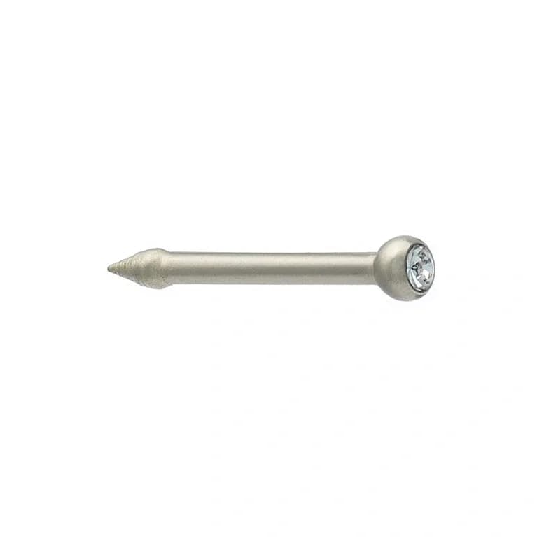 STUDEX - 1st näspiercing, titan, champagnefärgad kristall 2mm