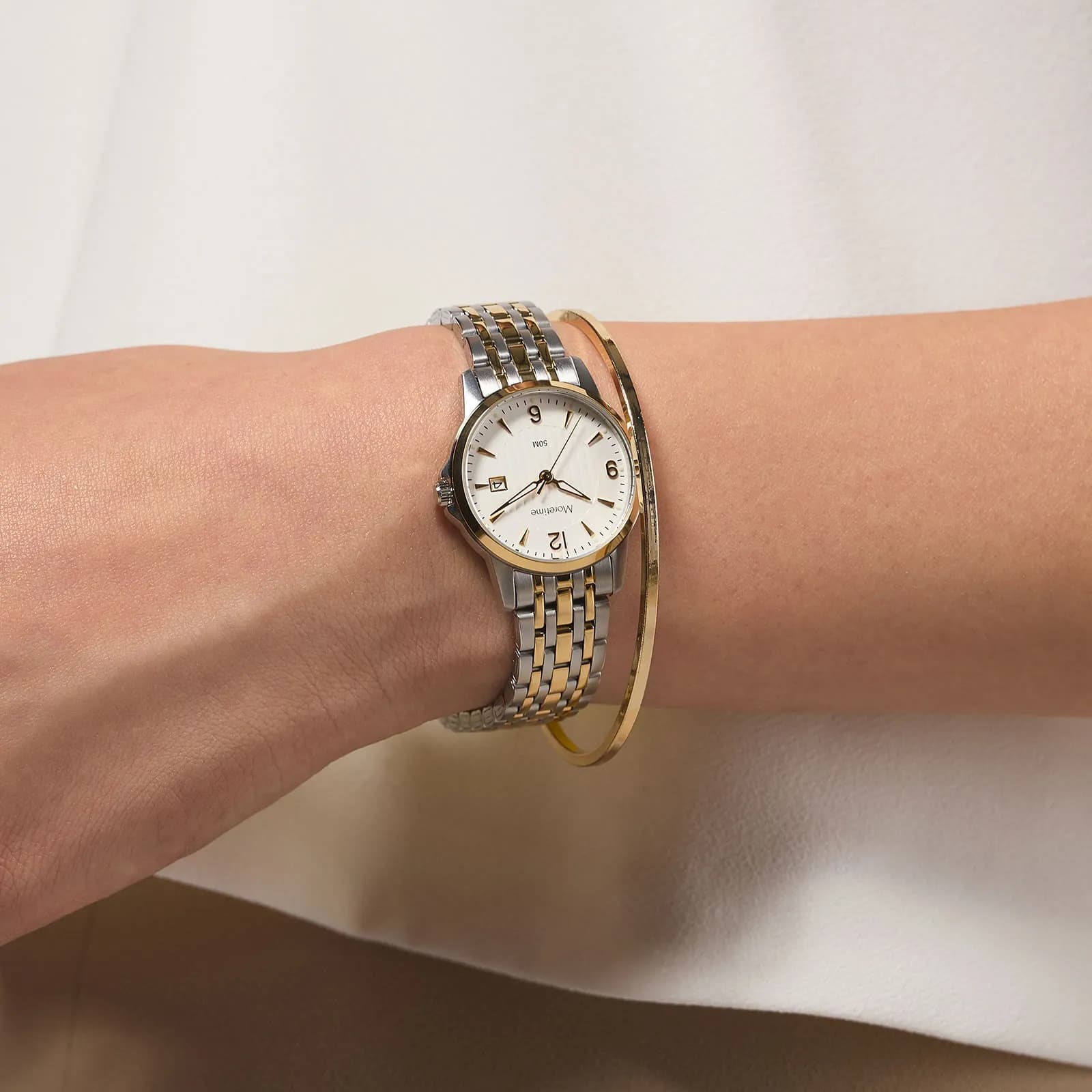 Moretime damklocka - set med armband, bicolor, 28 mm 3