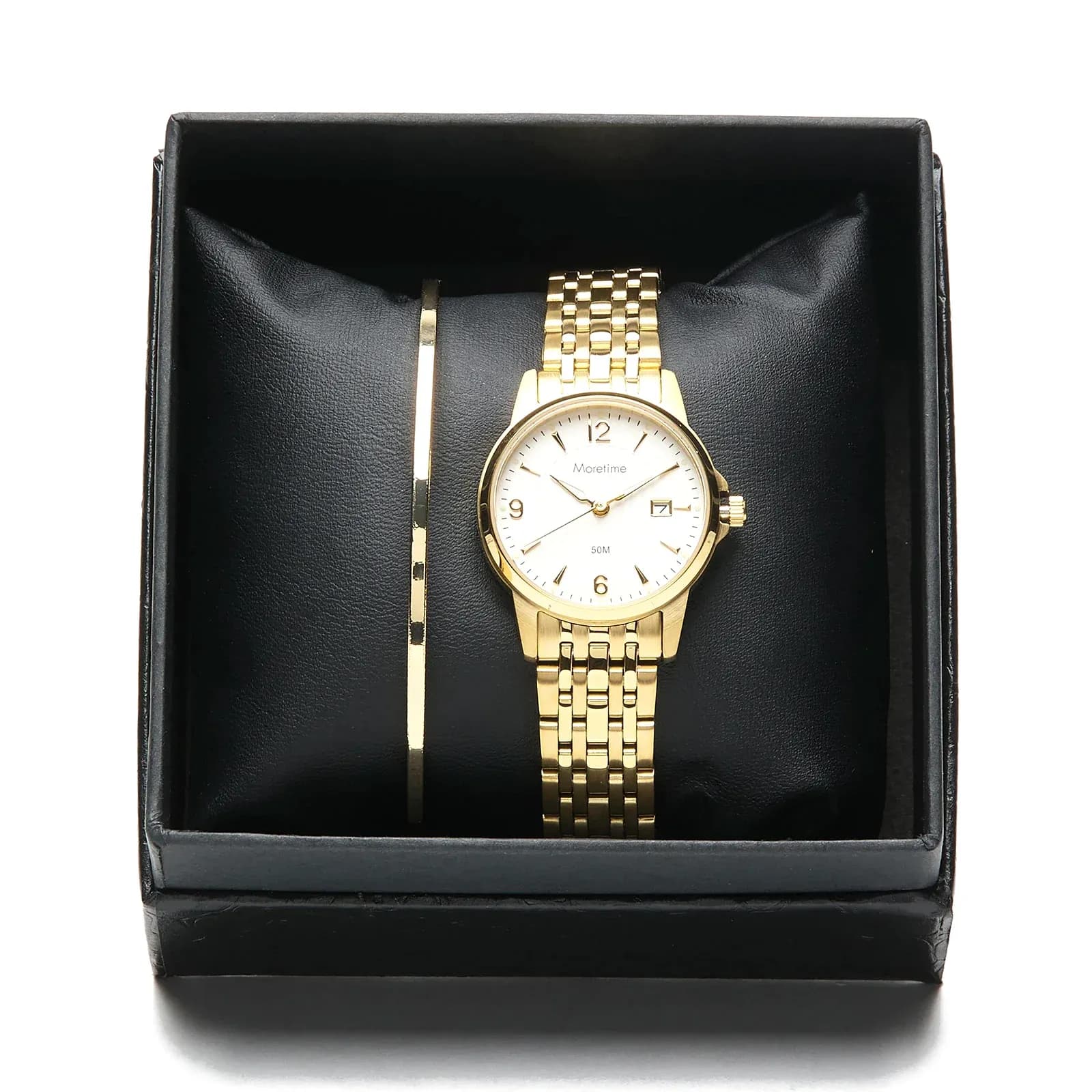 Moretime damklocka - set med armband, guld, 28 mm