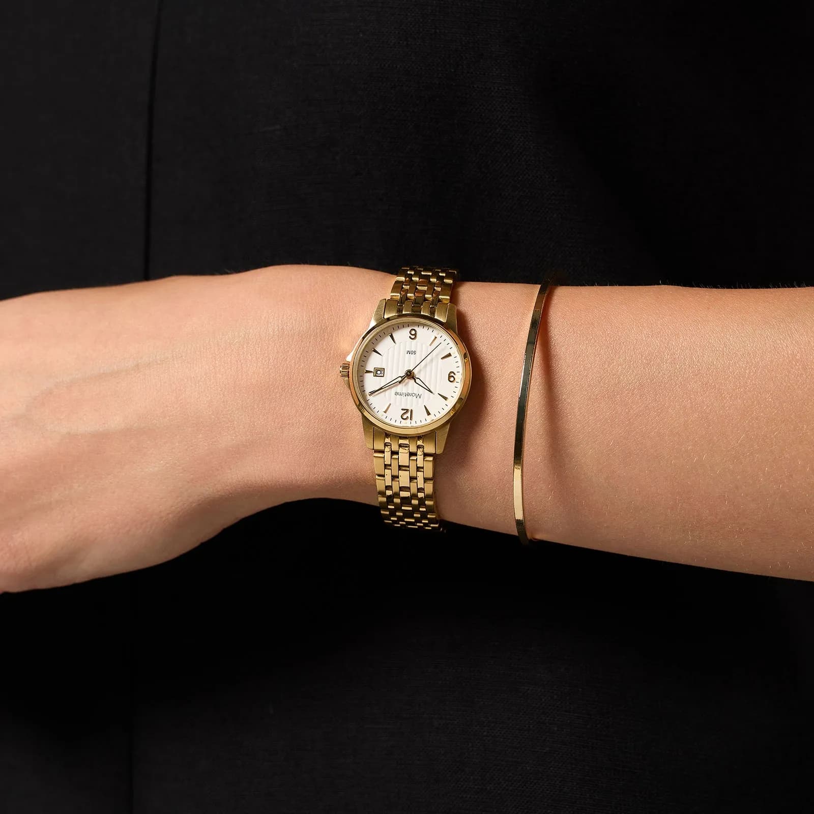 Moretime damklocka - set med armband, guld, 28 mm 3