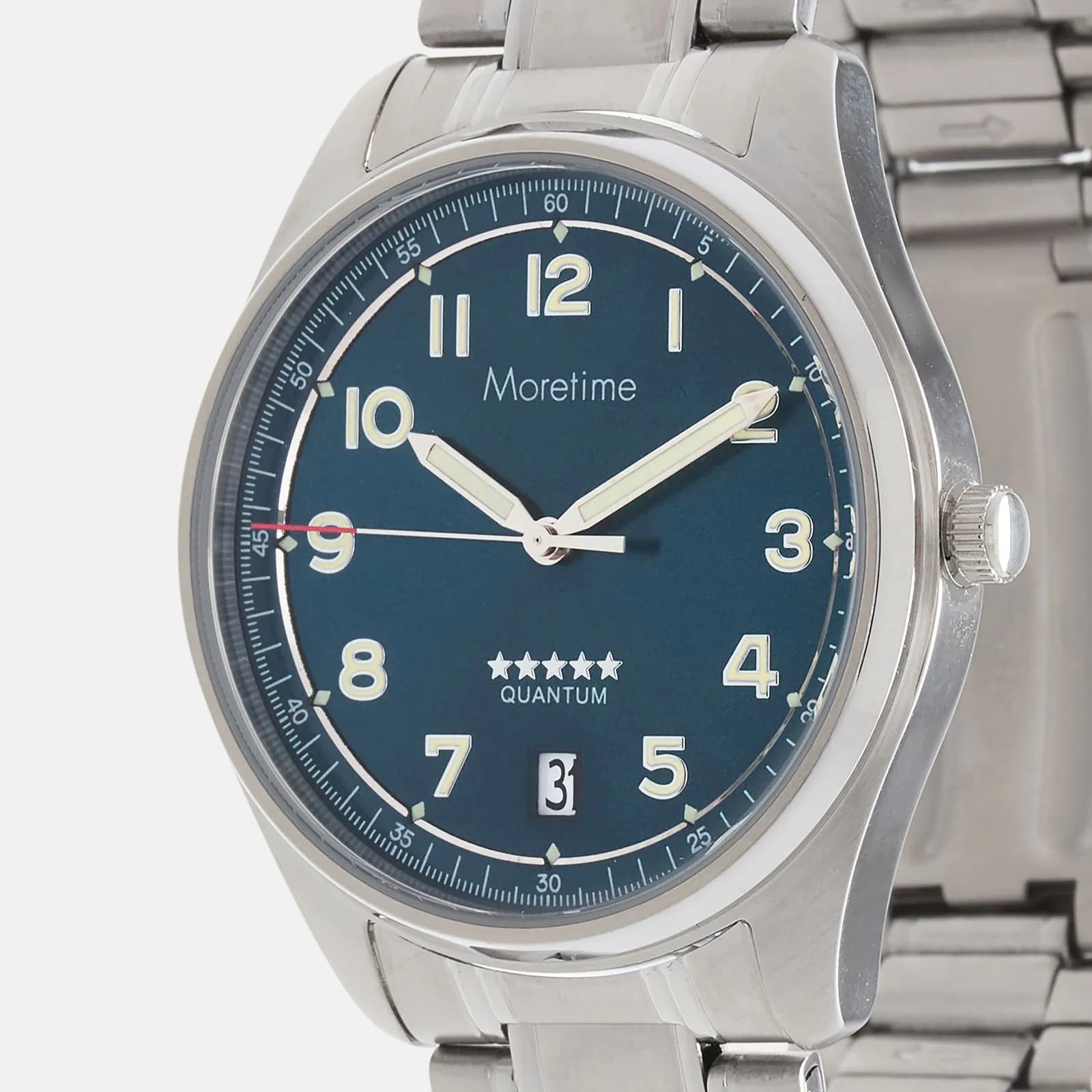 Moretime herrklocka - set med extra armband, silver/blå 7