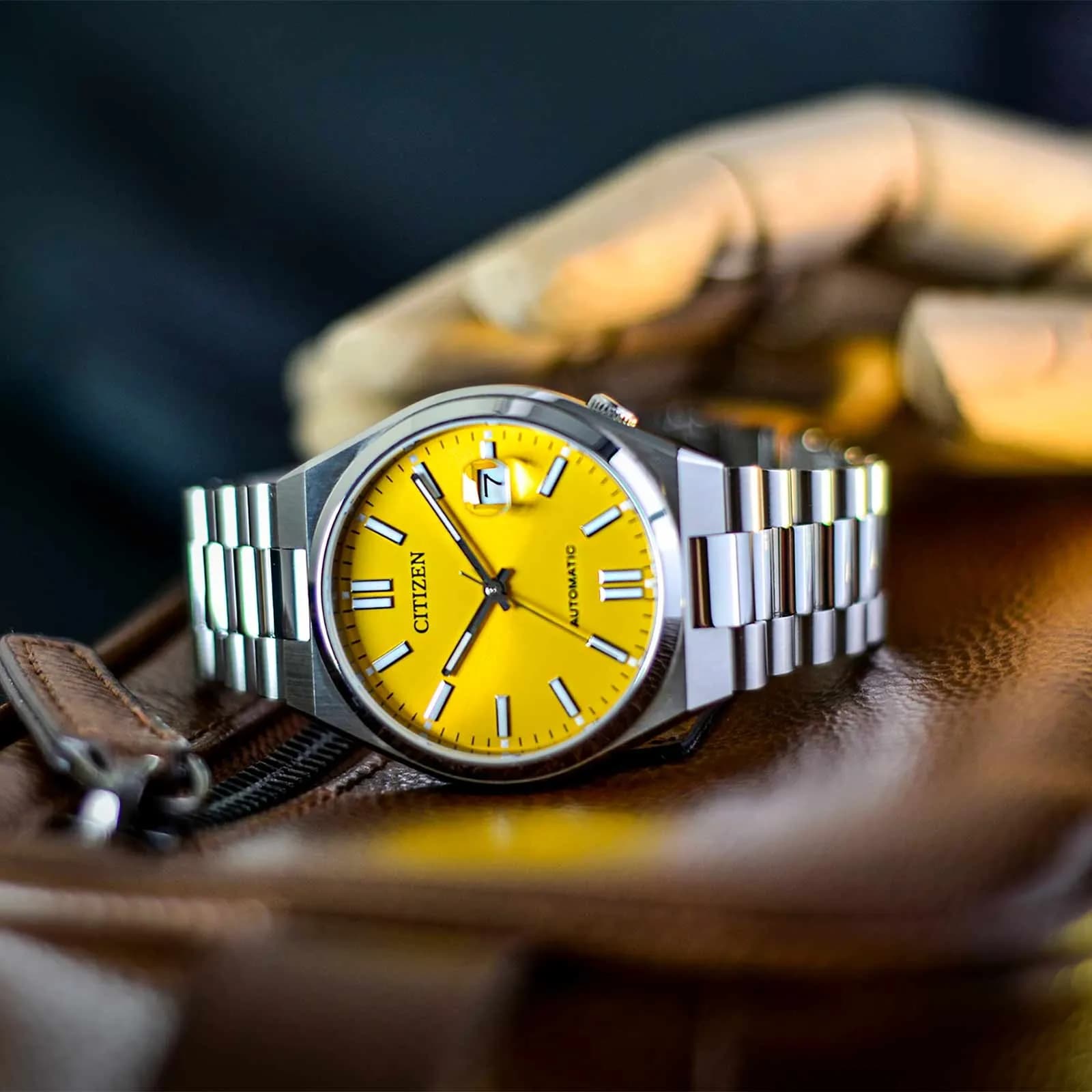 Citizen Tsuyosa automatisk herr - stål/gul NJ0150-81Z 4