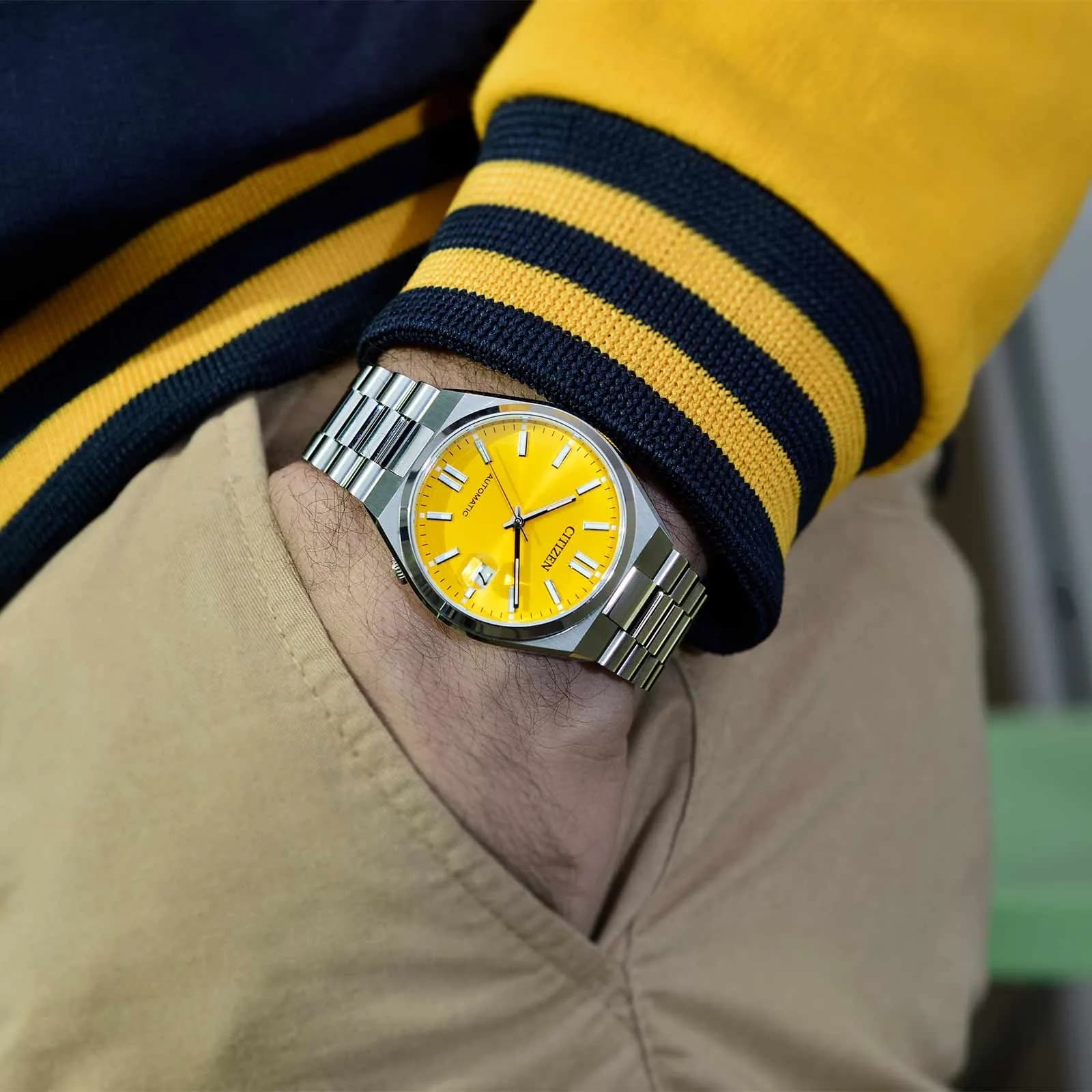 Citizen Tsuyosa automatisk herr - stål/gul NJ0150-81Z 8