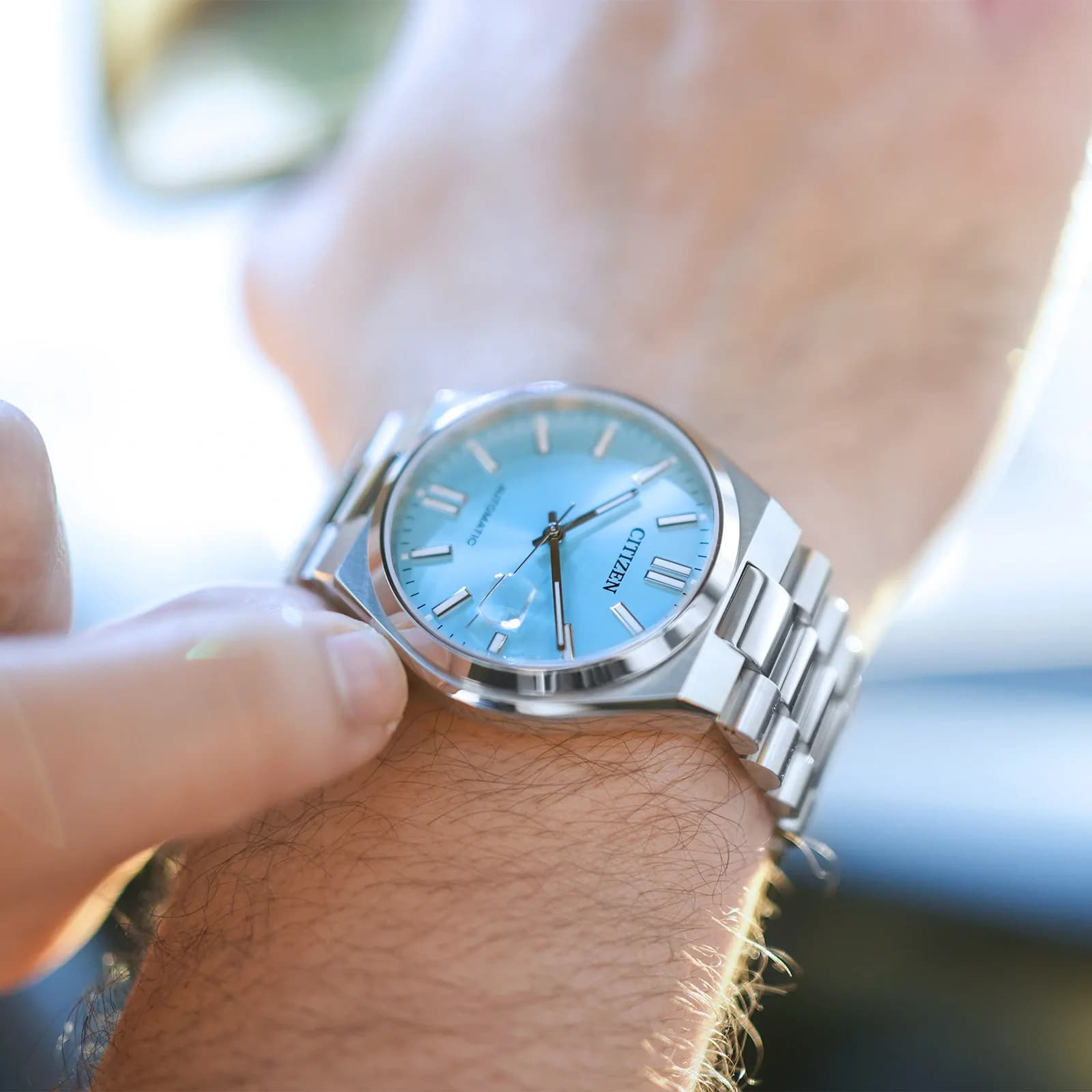 Citizen Tsuyosa automatisk herr - ljusblå NJ0151-88M 2