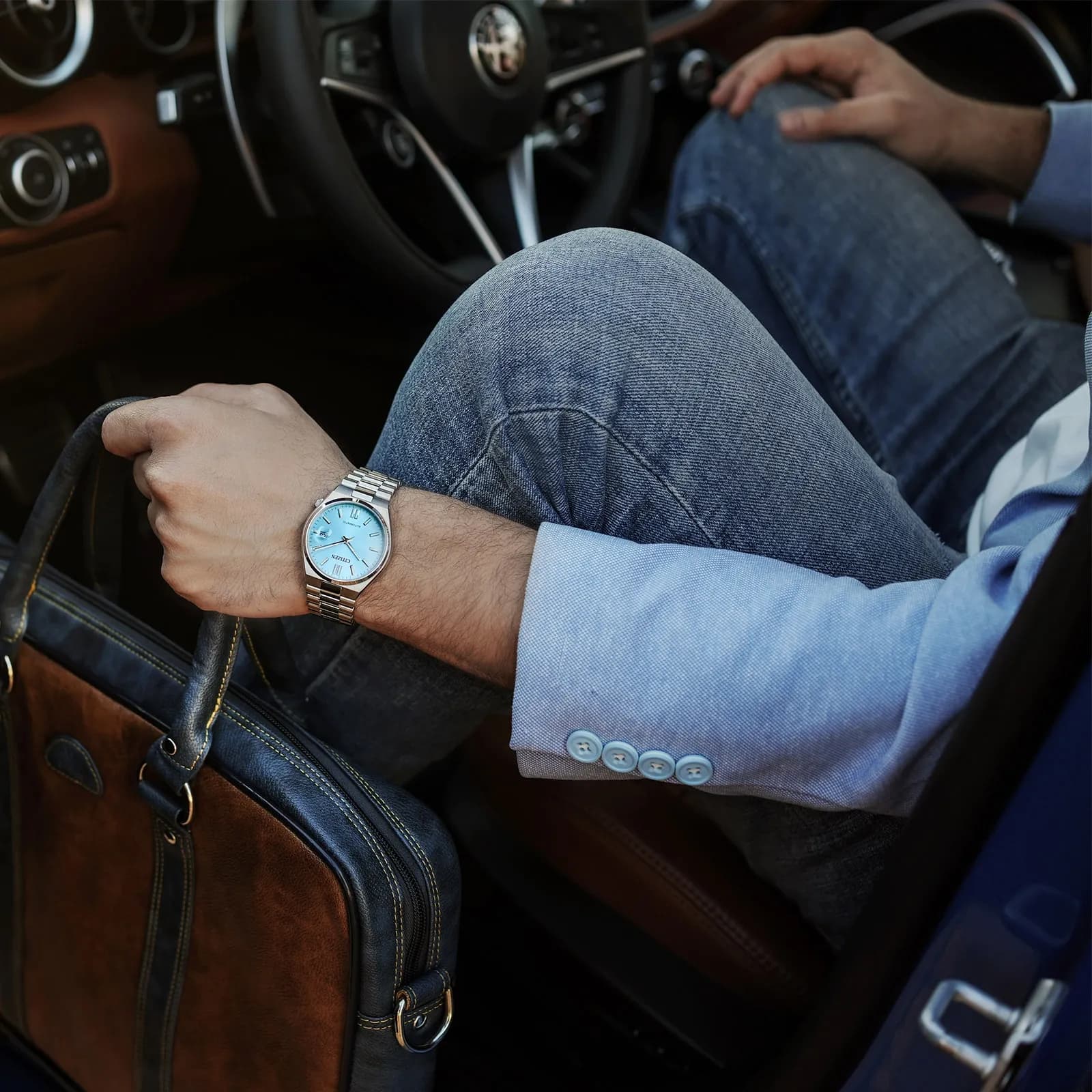 Citizen Tsuyosa automatisk herr - ljusblå NJ0151-88M 3